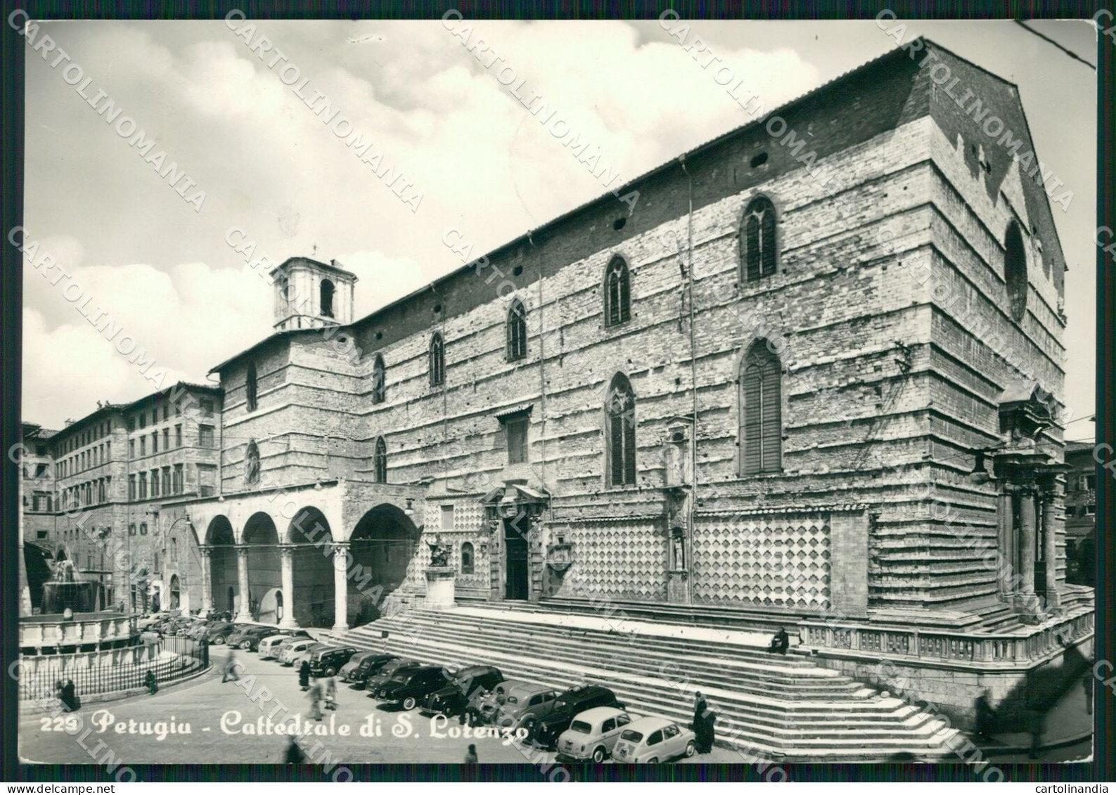 Perugia Città Cattedrale San Lorenzo Auto FG Foto Cartolina KB4711 - Perugia