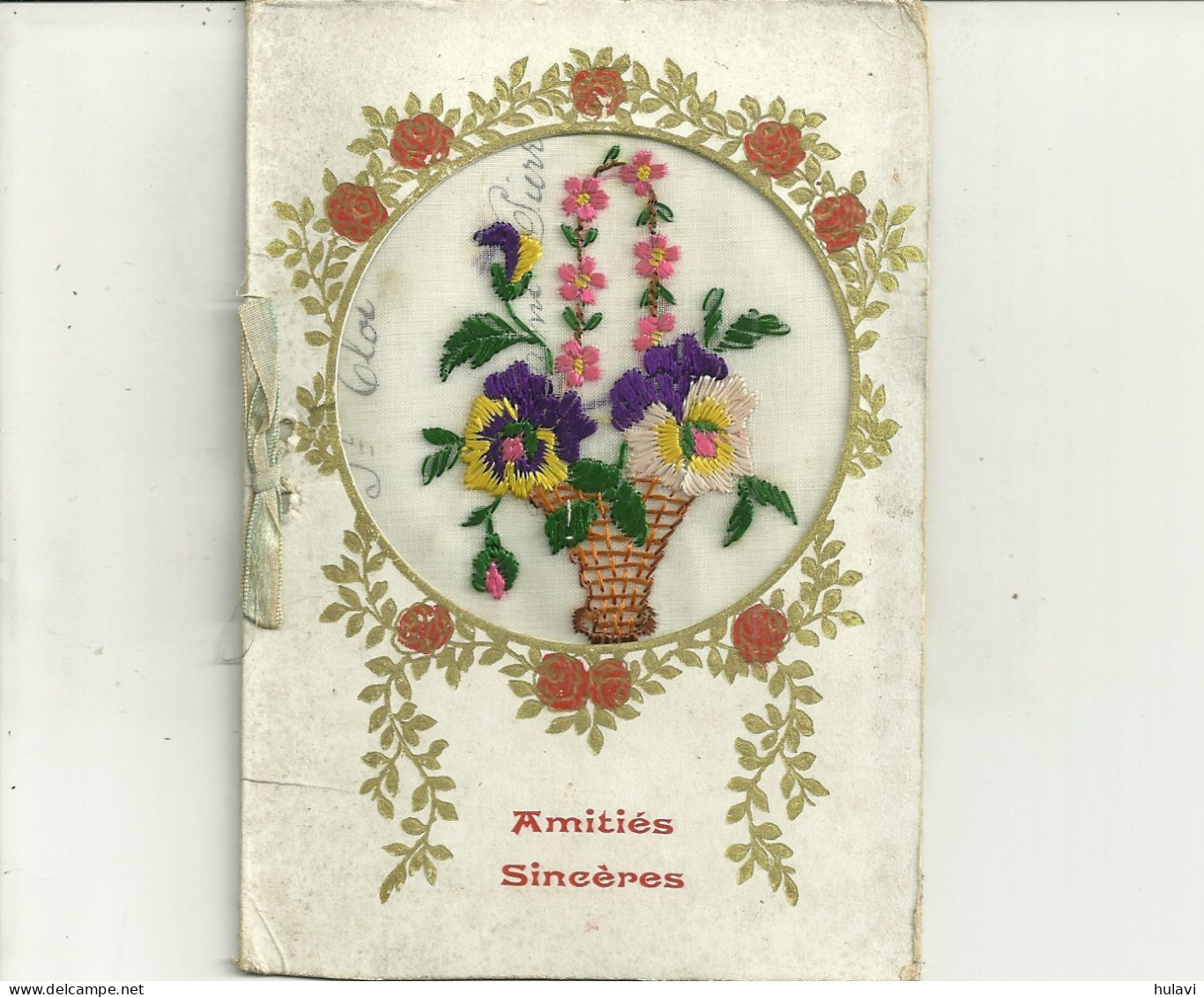 AMITIES SINCERES (petit Carnet De 4 Pages) (ref 1470) - Embroidered