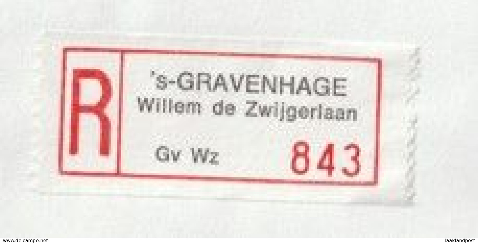 NL Aangetekend R 's-Gravenhage Willem De Zwijgerstraat Paagman 's-Gravenhage 30-11-1992 - Poststempel