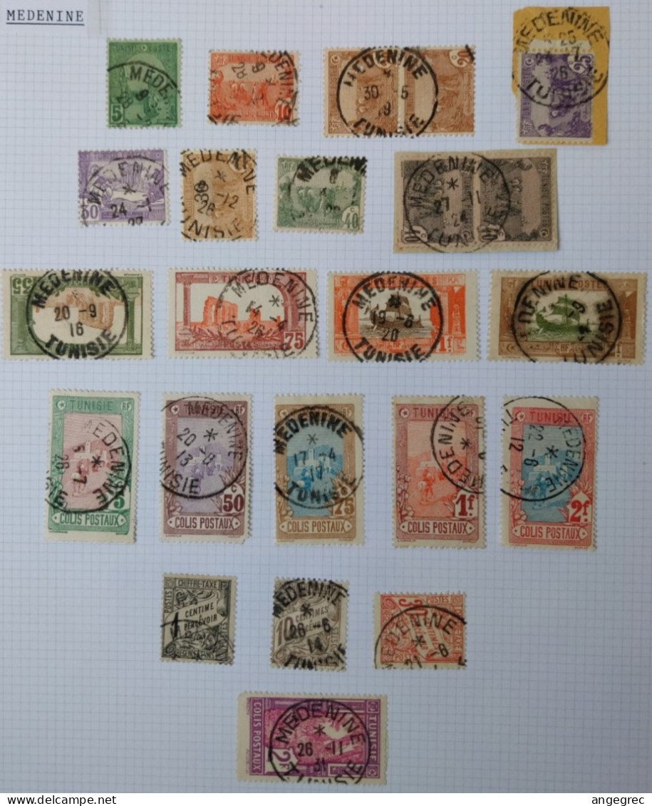 Tunisie Lot Timbre Oblitération Choisies Medenine Dont Colis Postaux Et Fragment  à Voir - Used Stamps