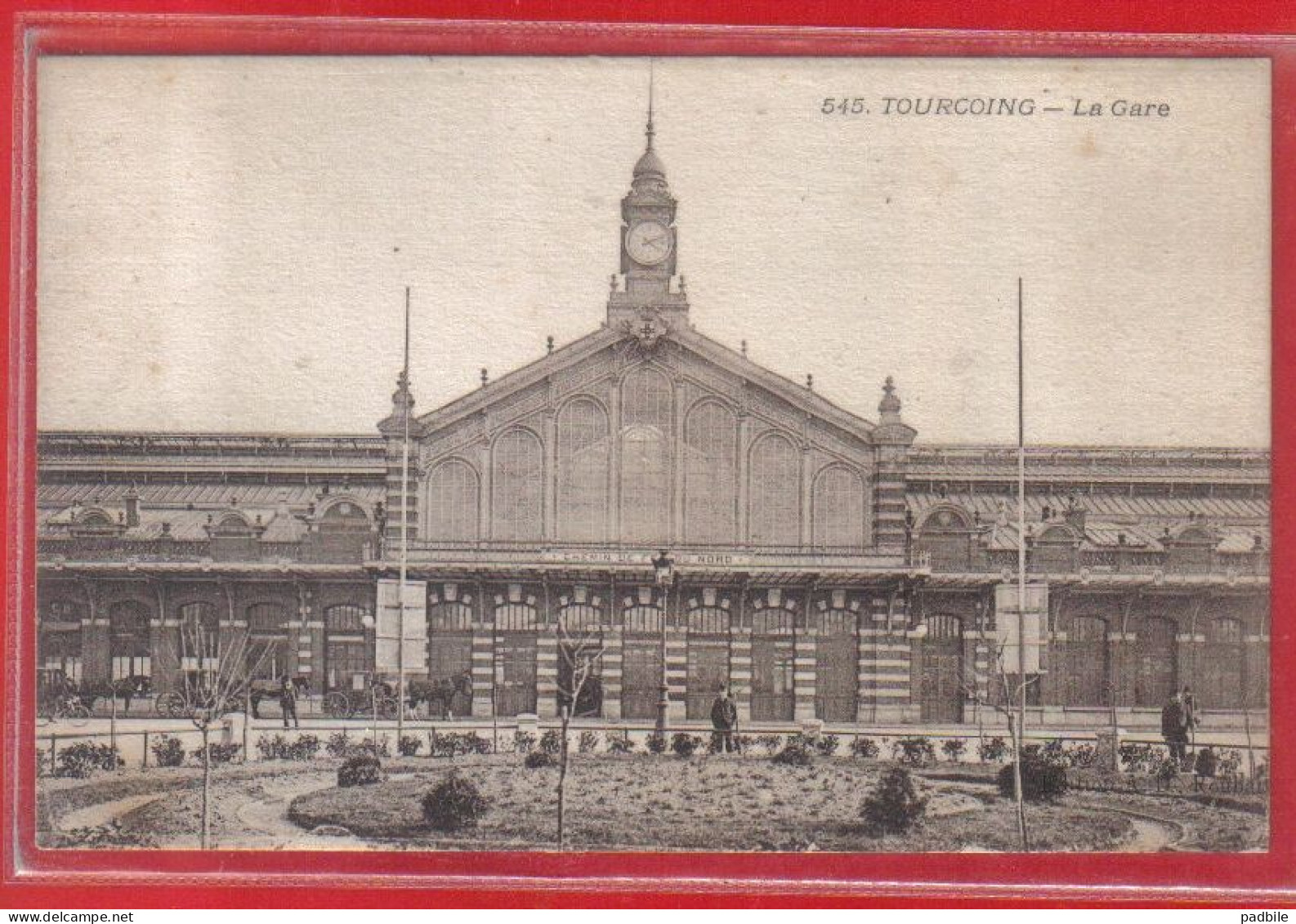 Carte Postale 59. Tourcoing  La Gare  Publicité Lessive Blanco  Très Beau Plan - Tourcoing