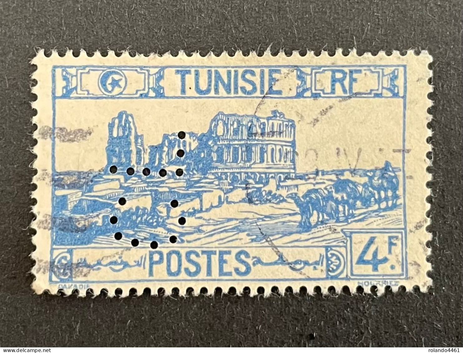 Colonie TUNISIE N° 286 CL 6  Indice 4 Perforé Perforés Perfins Perfin Superbe !! - Autres & Non Classés