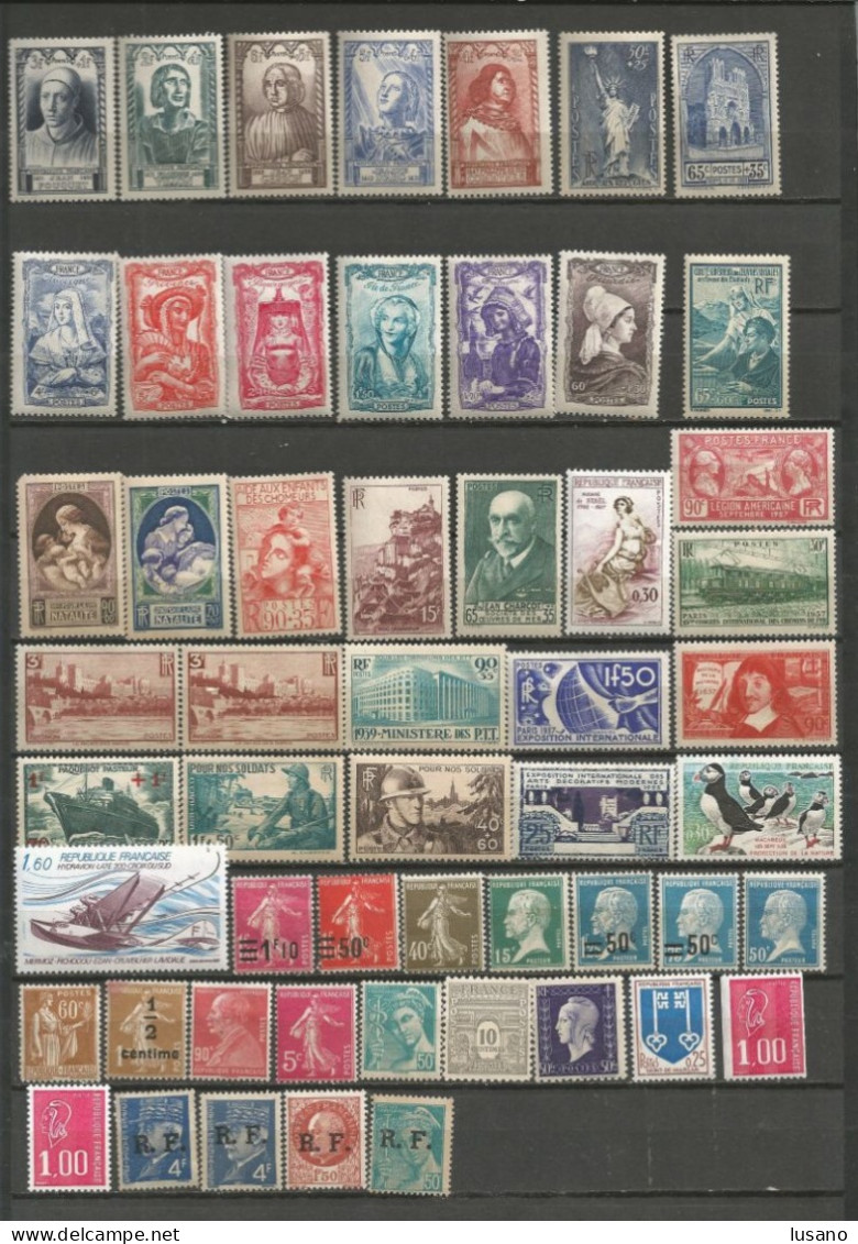 France : Lot De Timbres Neufs (* Ou **) - Colecciones (sin álbumes)