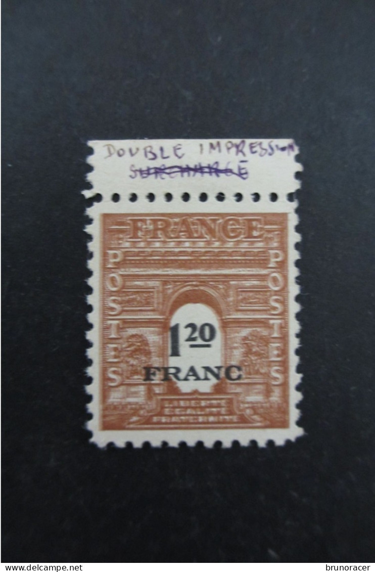 FRANCE VARIETE N°707a. DOUBLE IMPRESSION DE LA COULEUR NEUF*  TB SIGNE COTE 100 EUROS VOIR SCANS - Ongebruikt