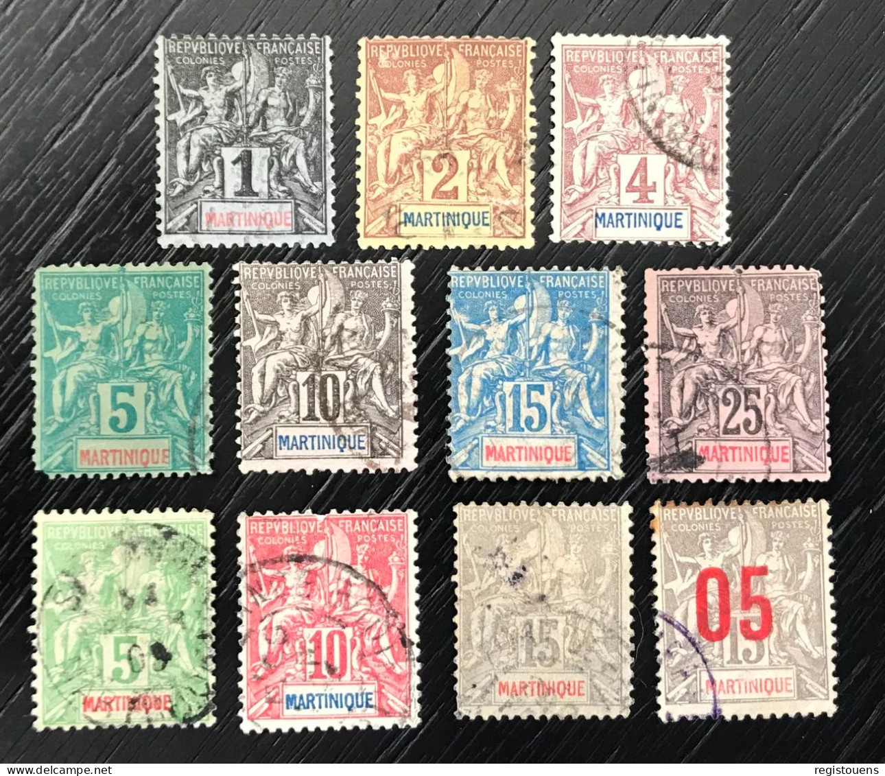 Lot De 11 Timbres Oblitérés Martinique 1892/1899/ 1912 - Gebraucht