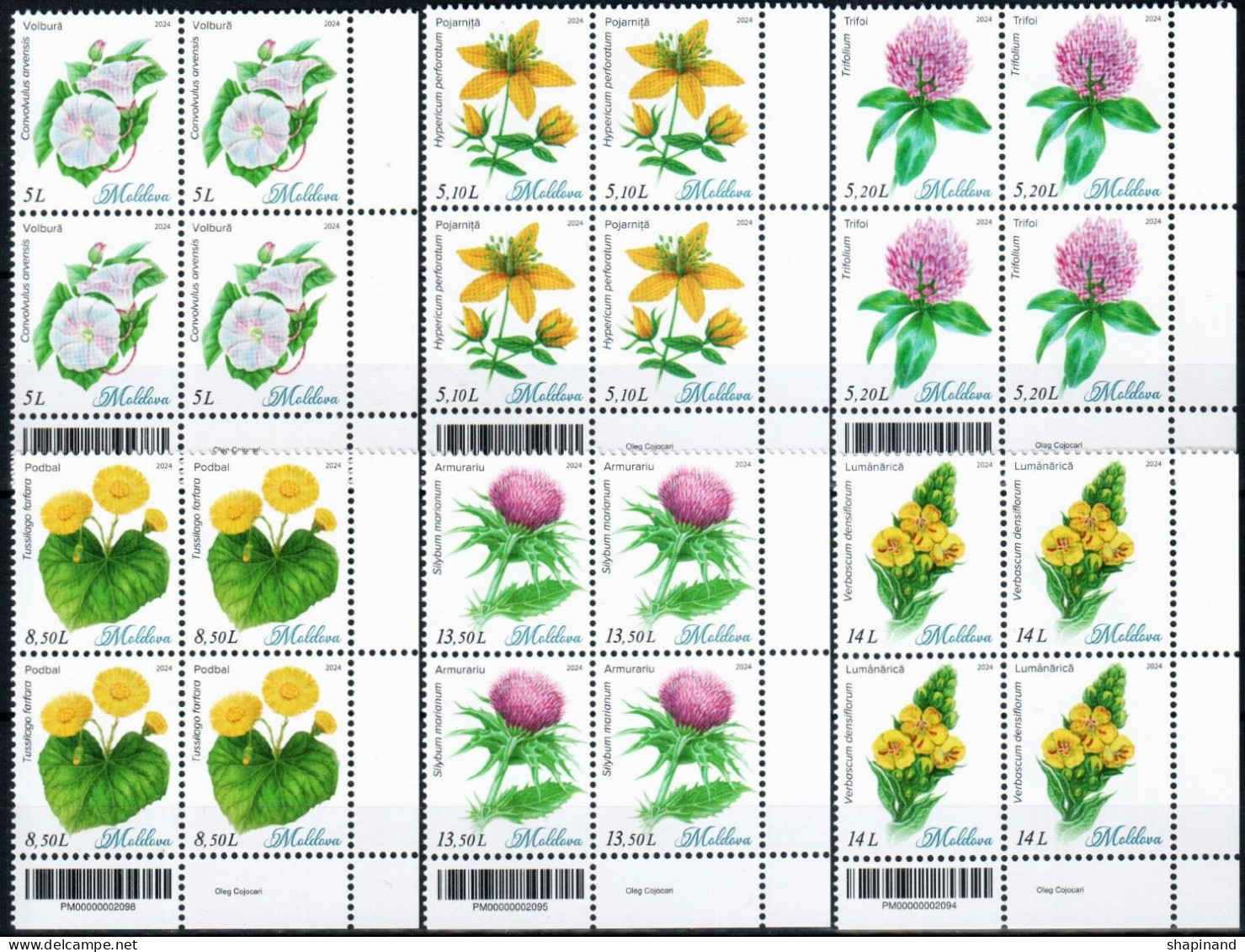 Moldova 2024 "Wildflowers" 6 Blocks Of 4v Quality:100% - Moldavia