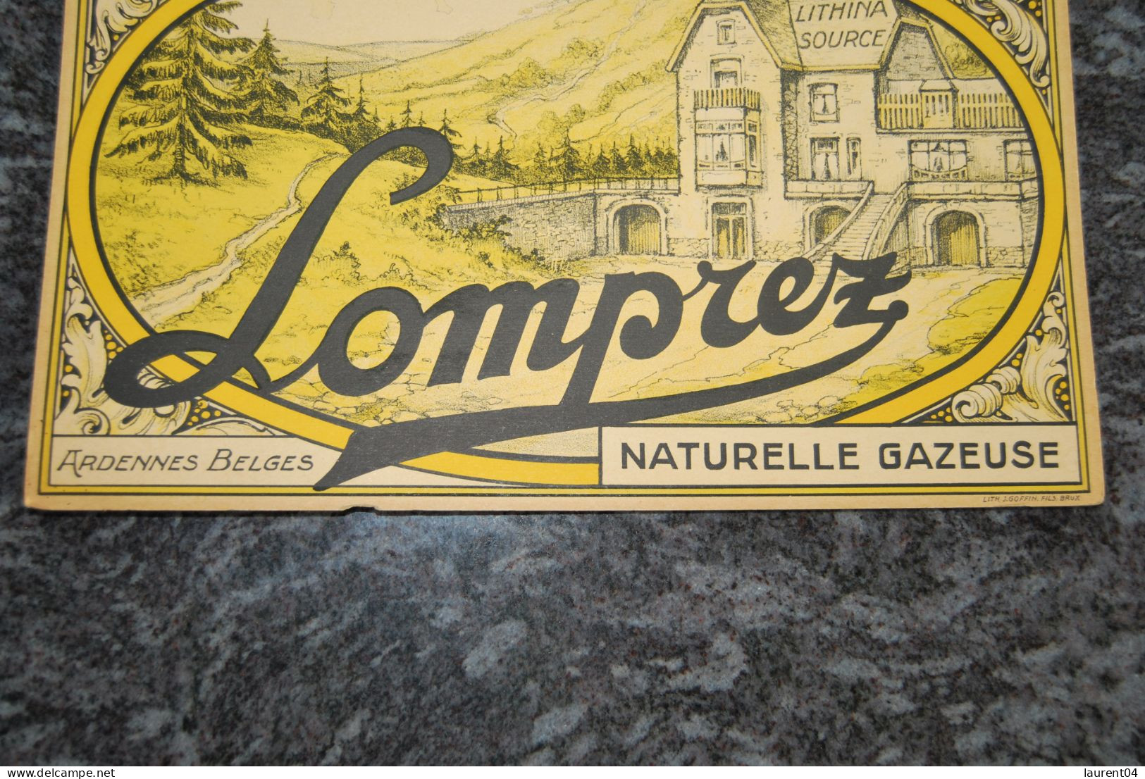 WELLIN.  LOMPREZ . BRASSERIE .RARE PUBLICITE EAU MINERALE. - Wellin