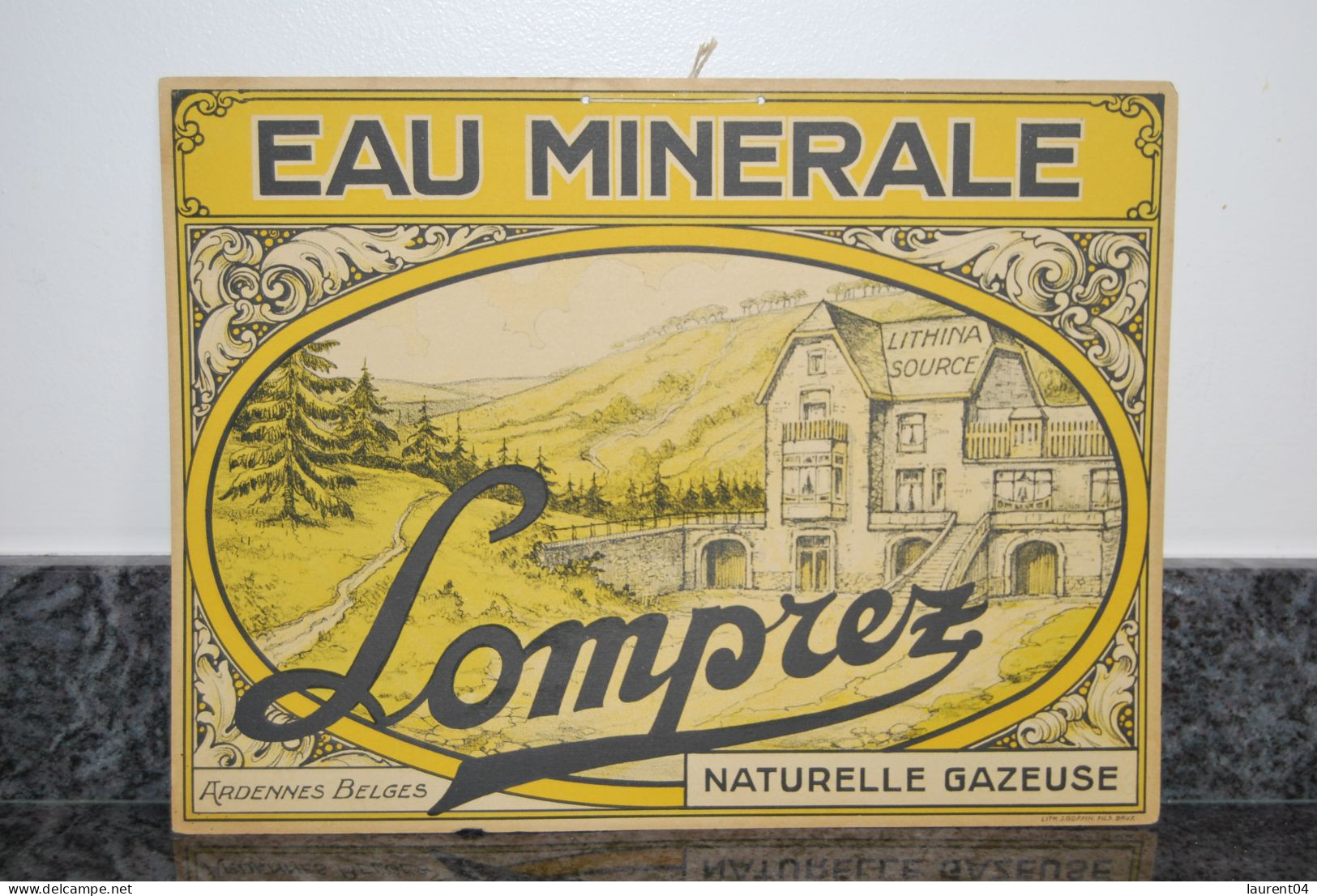 WELLIN.  LOMPREZ . BRASSERIE .RARE PUBLICITE EAU MINERALE. - Wellin