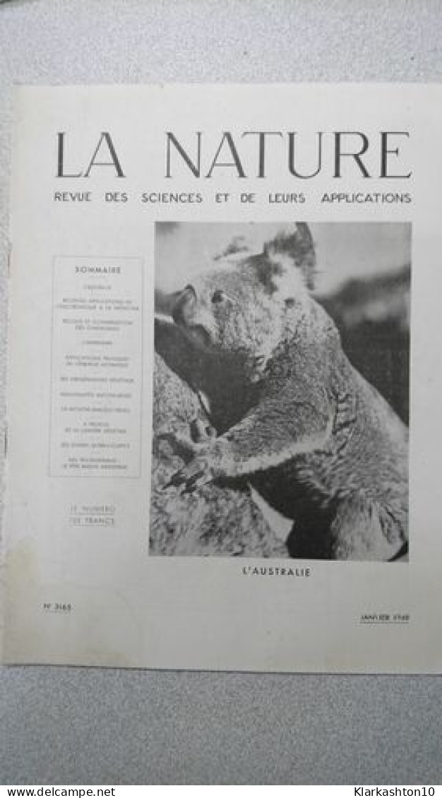 La Nature N.3165 - Janvier 1949 - Non Classés