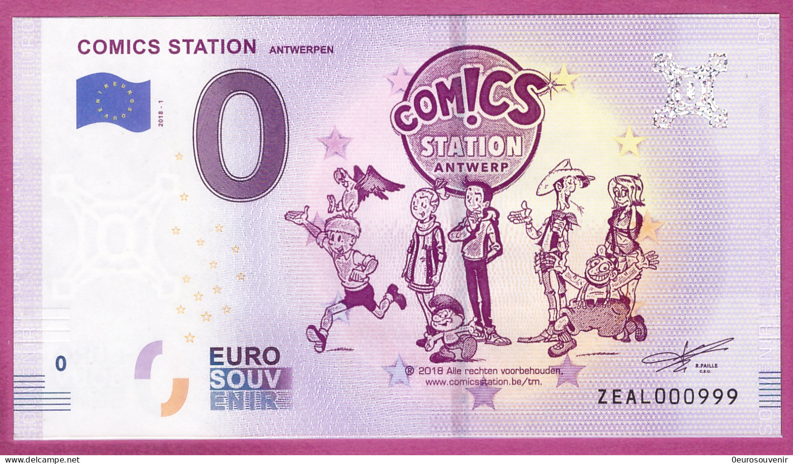 0-Euro ZEAL 2018-1 # 999 ! COMICS STATION ANTWERPEN - Privatentwürfe