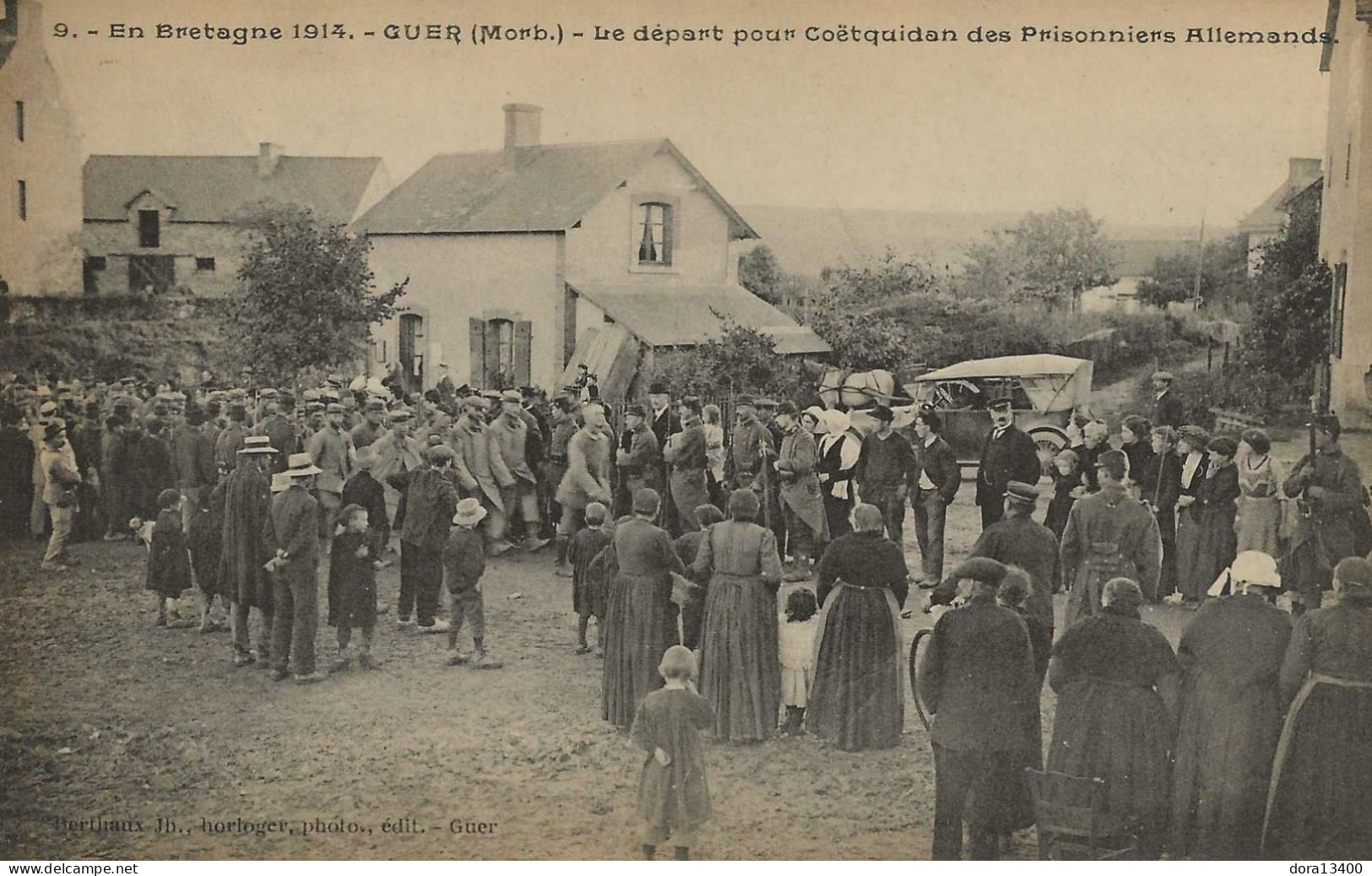 CPA56- GUER- Le Départ Pour Coëtquidan Des Prisonniers Allemenands - Guer Cötquidan