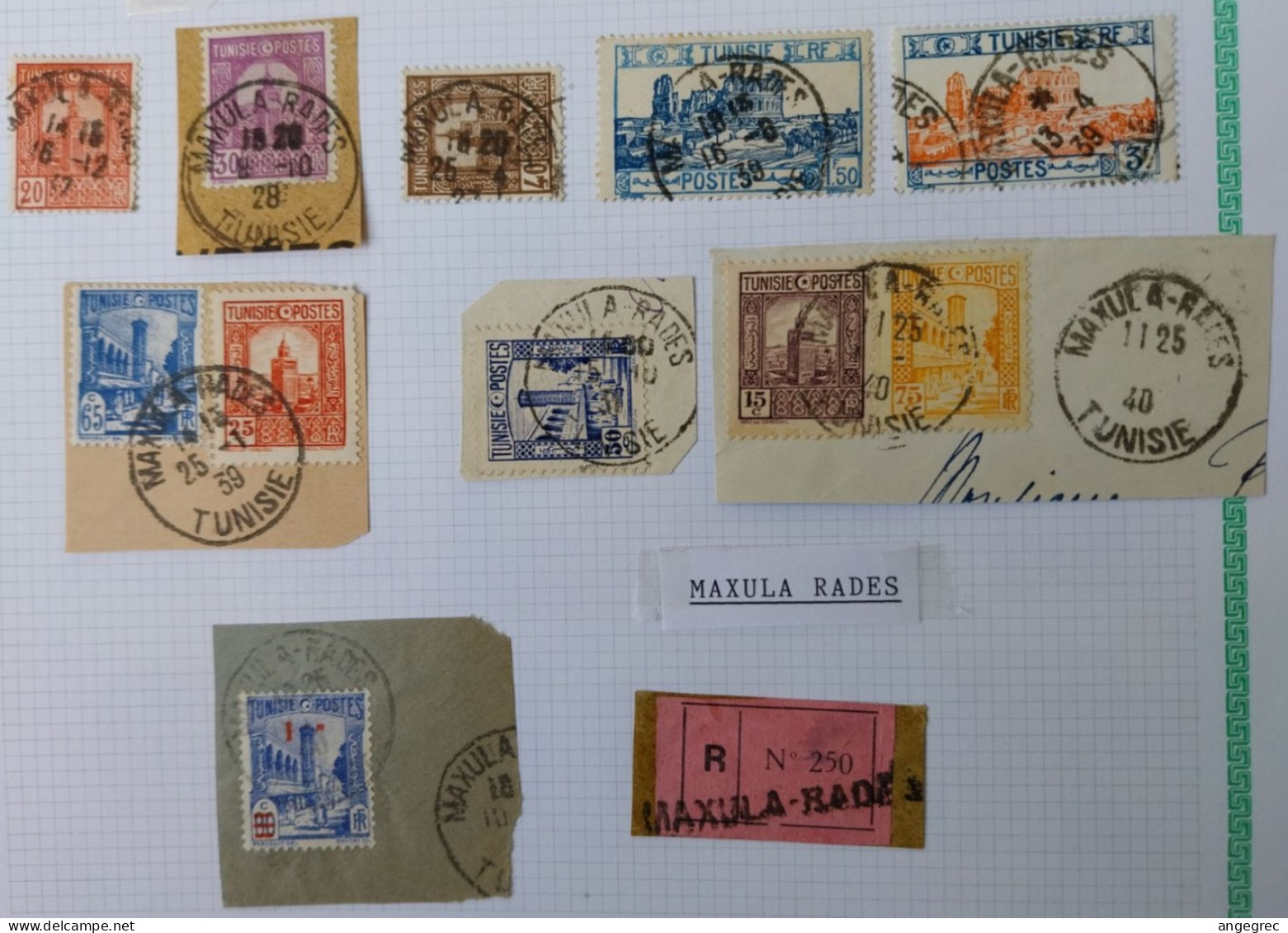 Tunisie Lot Timbre Oblitération Choisies Maxula Rades Dont Fragment  à Voir - Used Stamps