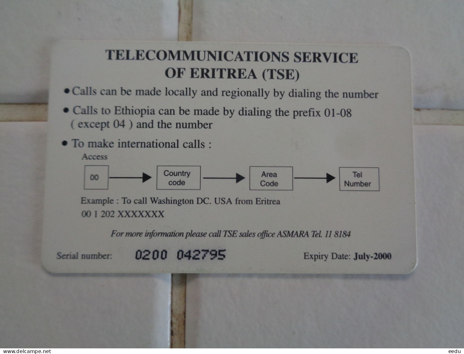 Eritrea Phonecard - Eritrea