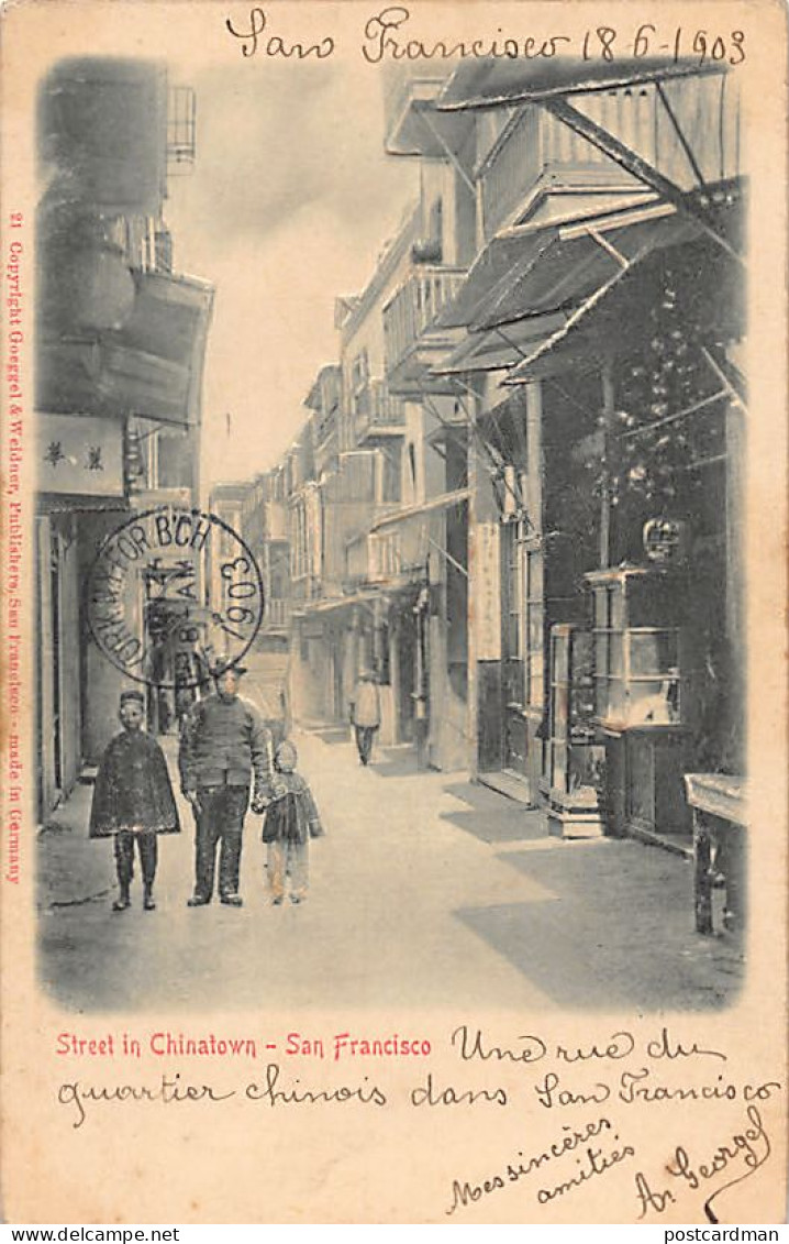 SAN FRANCISCO (CA) Street In Chinatown - RELIEF POSTCARD - Publ. Goeggel & Weidner - San Francisco