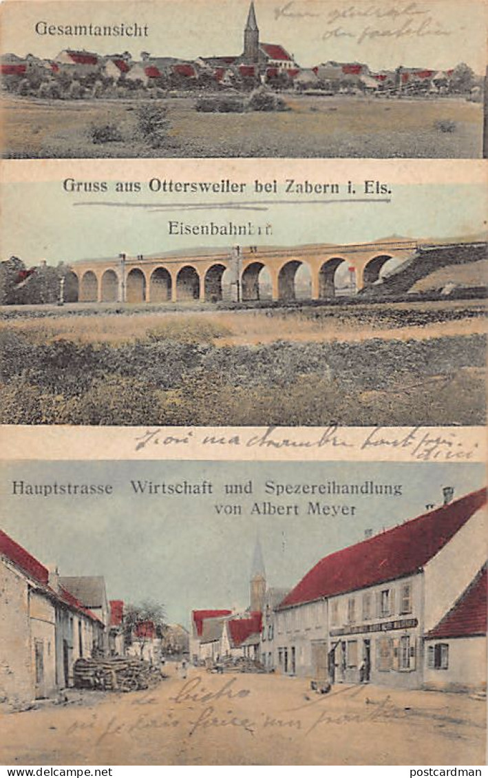Otterswiller - Vue Générale - Pont De Chemin De Fer - Rue Principale - Bistrot - Magasin Albert Meyer - Ed. Viktor's - La Broque
