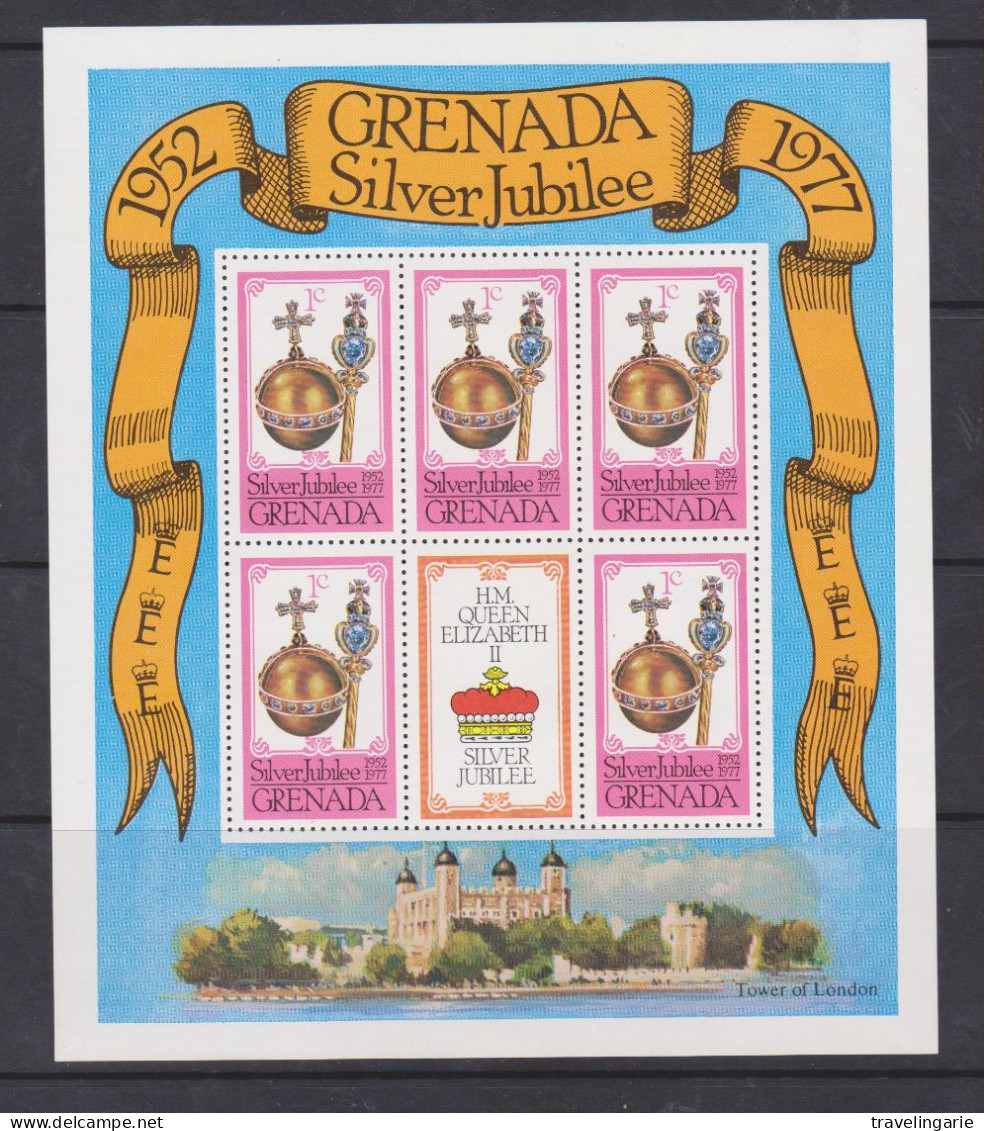 GRENADA 1977 MNH 5 Blocks 822-826 Silver Jubilee ** MNH - Familias Reales