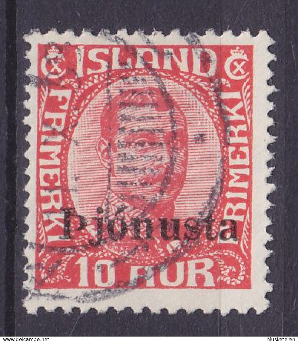 Iceland Dienstmarke 1936 Mi. 64, 10 Aur Christian X. Overprinted M. Aufdruck 'Pjónusta', Used - Servizio