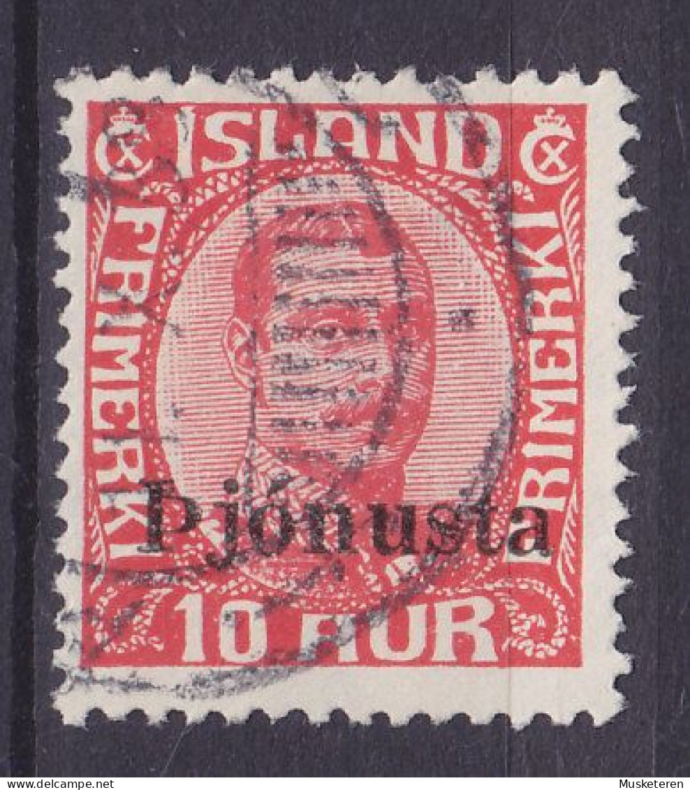 Iceland Dienstmarke 1936 Mi. 64, 10 Aur Christian X. Overprinted M. Aufdruck 'Pjónusta', Used - Dienstmarken