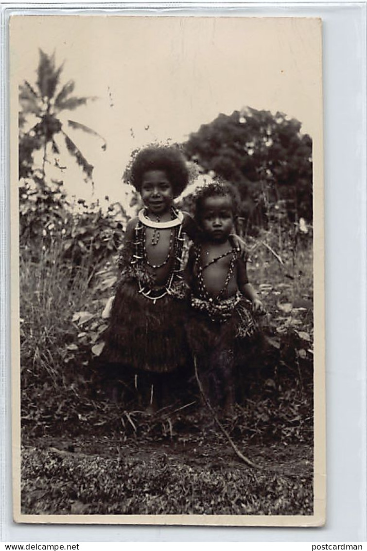 Papua New Guinea - PORT MORESBY - Native Children - REAL PHOTO. - Papoea-Nieuw-Guinea