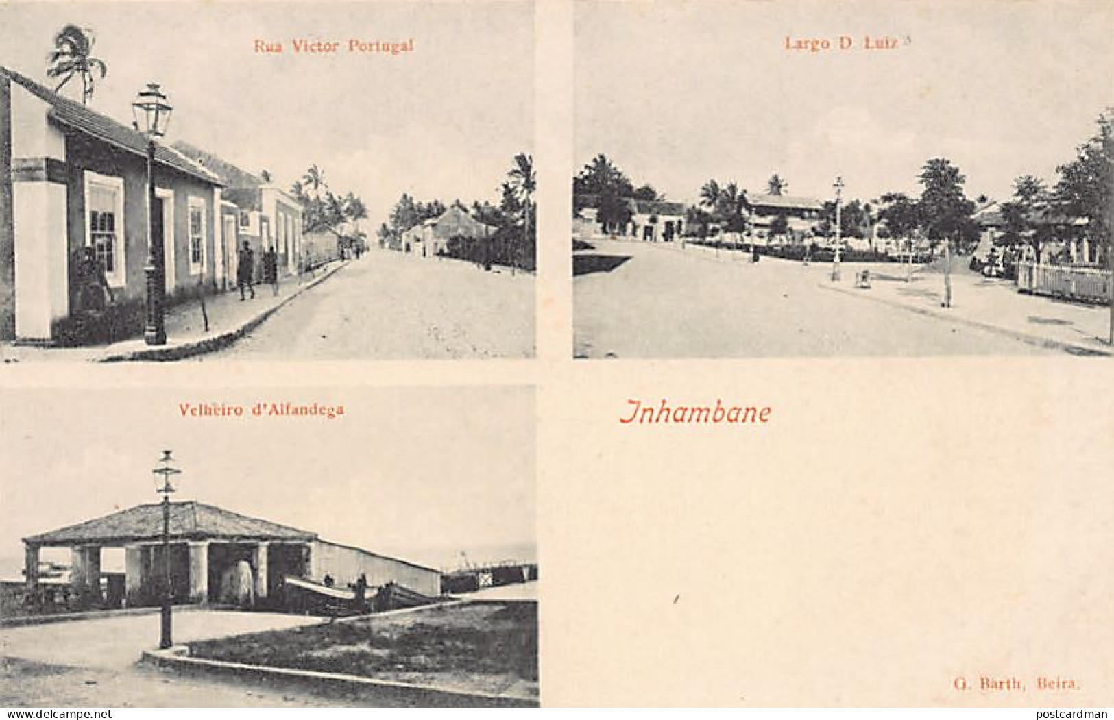 Mozambique - INHAMBANE - Rua Victor Portugal - Largo D. Luiz - Velheiro D'Alfandega - Publ. Unknown  - Mozambique