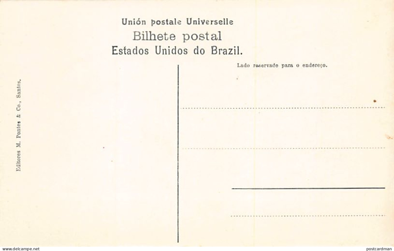 BRASIL Brazil - SANTOS - Moradores No Morr Fontana - Ed. M. Pontes E Co. 80 - Otros & Sin Clasificación