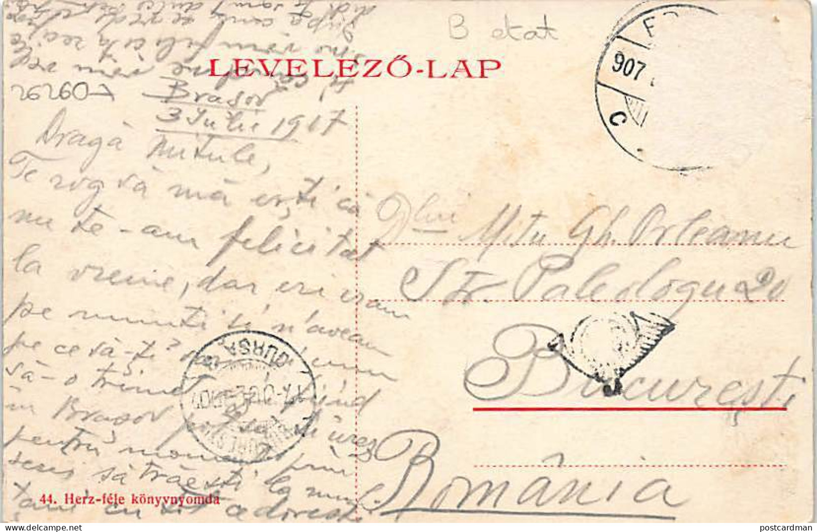 Romania - BRASOV - Bird's Eye View. Postally Used Postcard (stamp Missing). - Roemenië