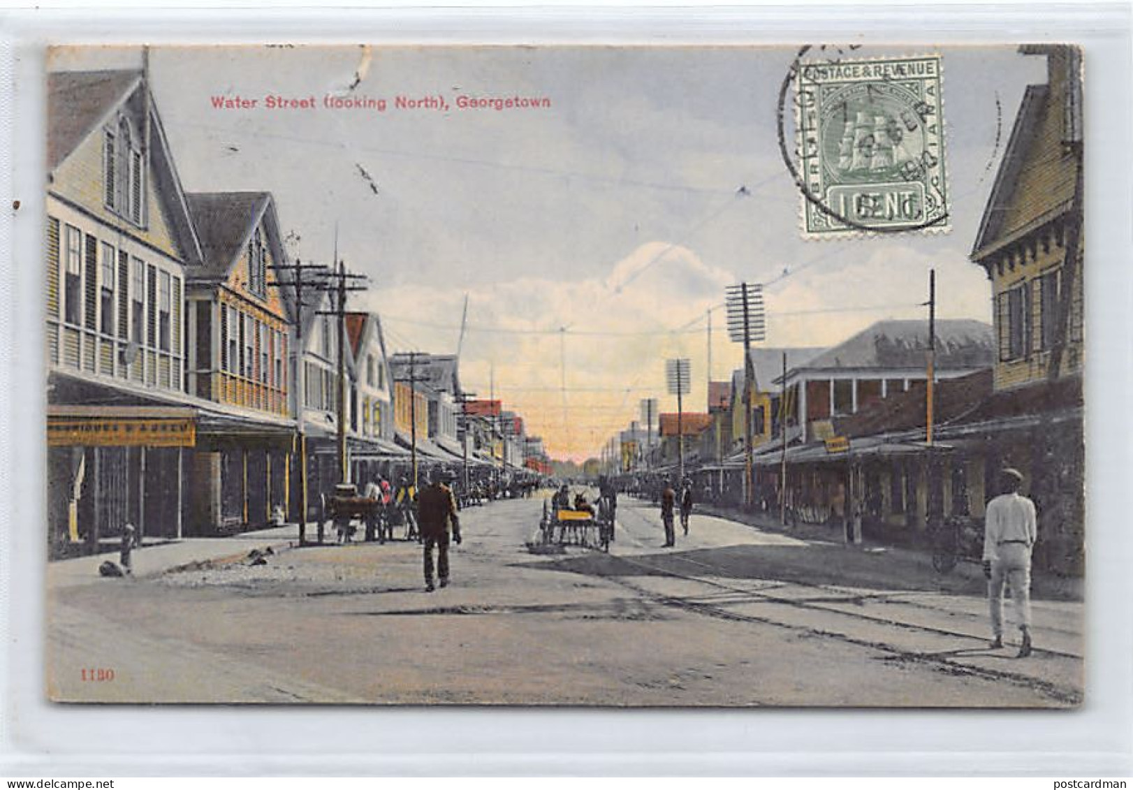 British Guiana - Guyana - GEORGETOWN - Water Street (looking North) - ONE TEAR See Scans For Condition - Publ. The Argos - Guyana (ex Guyana Britannica)