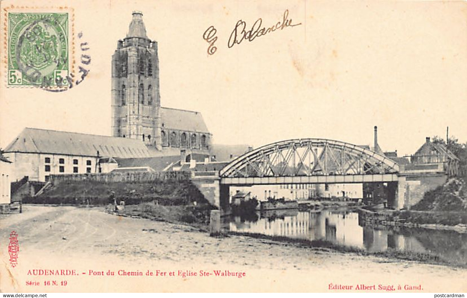 België - OUDENAARDE (O. Vl.) Spoorbrug En Sint-Walburgekerk - Uitg. Albert Sugg Serie 16 N. 19 - Oudenaarde