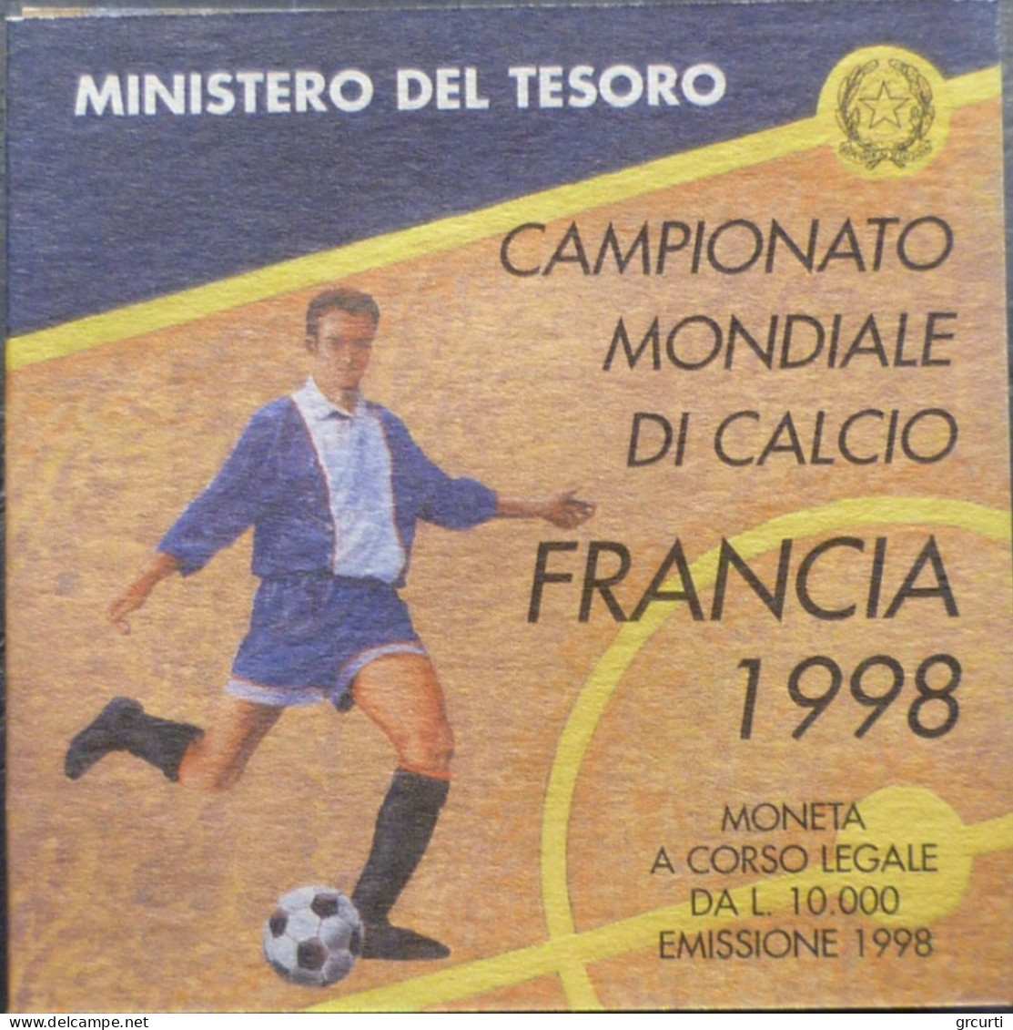 Italia - 10.000 Lire 1998 - Campionato Mondiale Di Calcio "Francia '98" - Gig# 475P - KM# 192 - 10 000 Lire