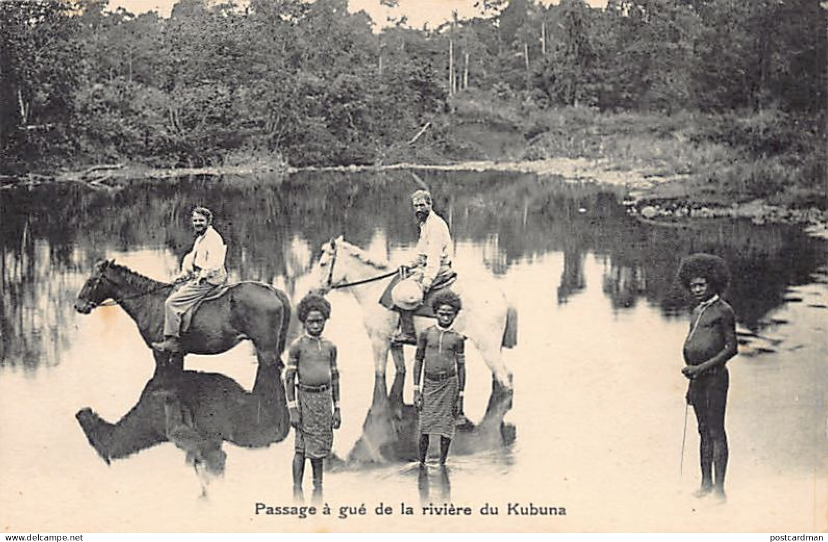 Papua New Guinea - KUBUNA MISSION - Fording The River - Publ. Missionnaires Du Sacré Coeur D'Issoudun  - Papua Nuova Guinea