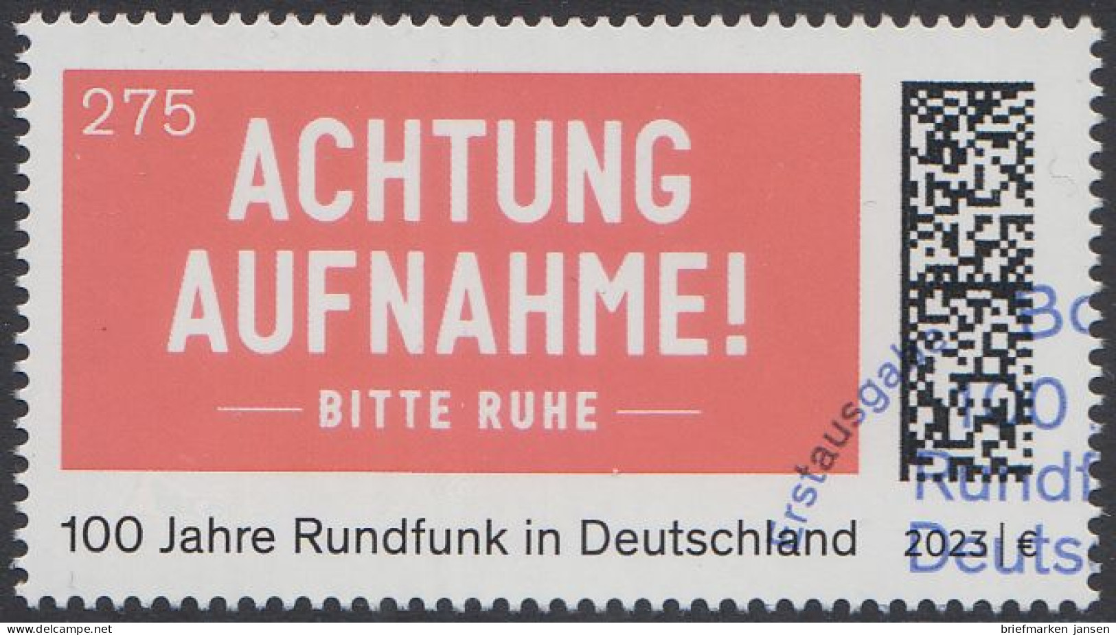 D,Bund Mi.Nr. 3790, 100 Jahre Rundfunk In Deutschland (275) - Andere & Zonder Classificatie