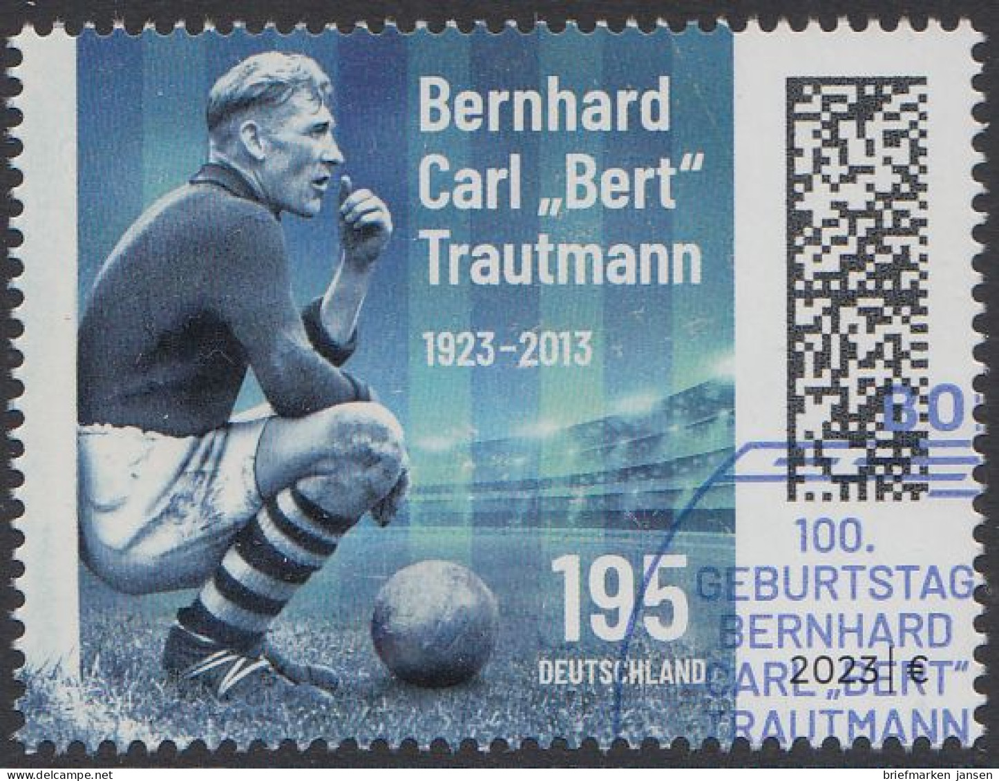 D,Bund Mi.Nr. 3787, 100. Geburtstag Berhard Casr "Bert" Trautmann (195) - Sonstige & Ohne Zuordnung