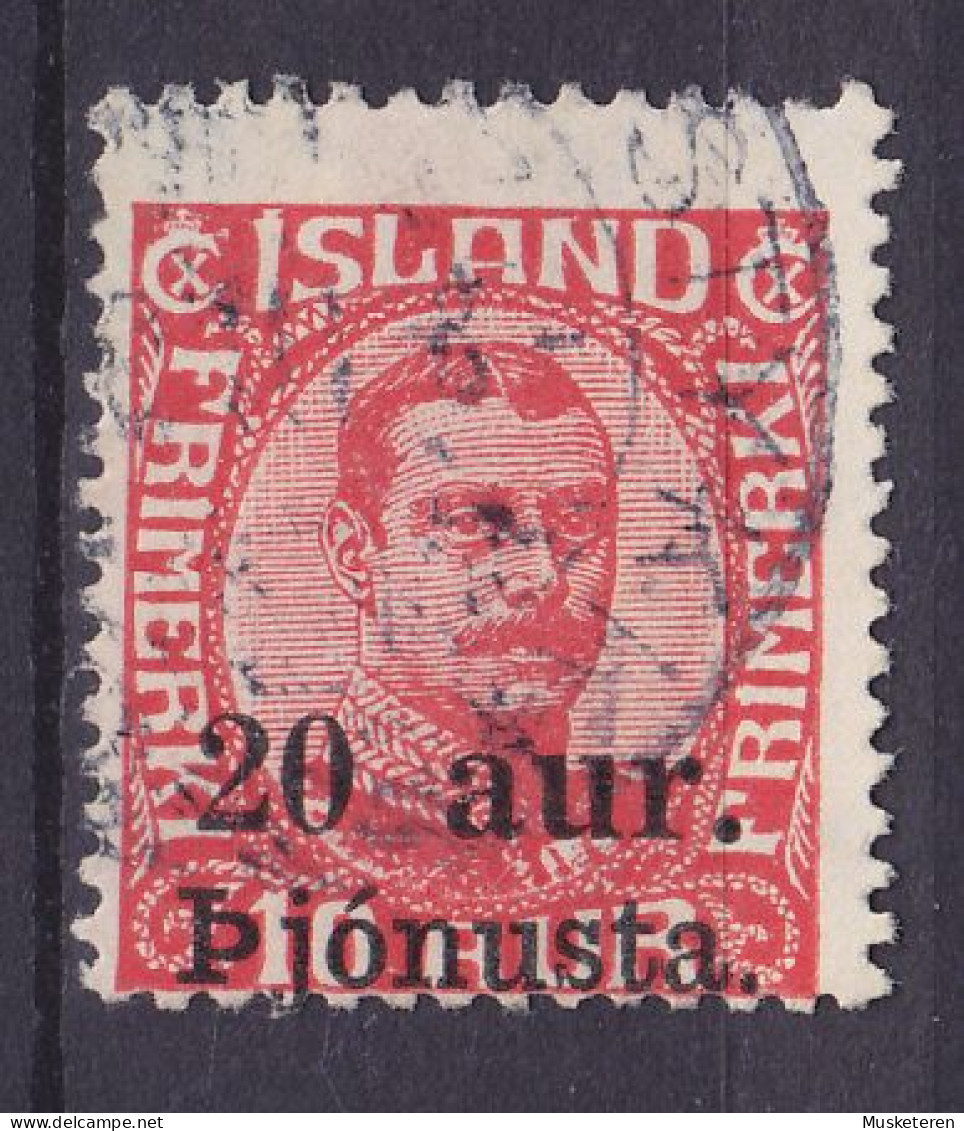 Iceland Dienstmarke 1923 Mi. 43, 20 Aur Auf 10 Aur Christian X. Overprinted M. Aufdruck '20 Aur. Pjónusta', Used - Officials