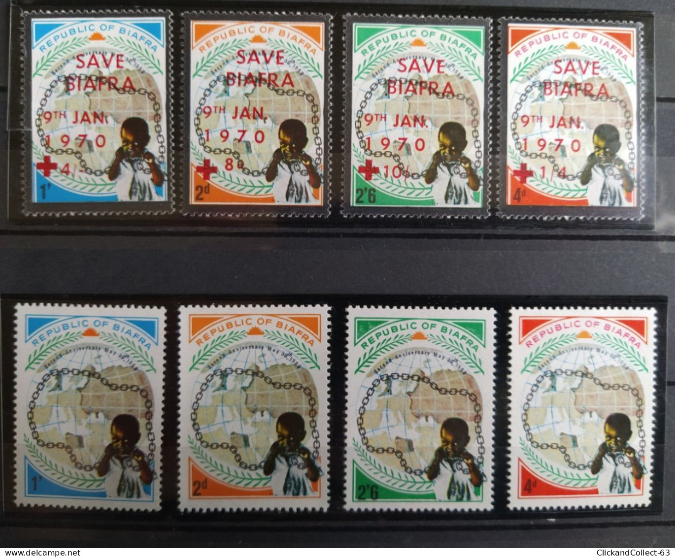 BIAFRA Série 8 Timbre + Bloc 4 Neuf** MNH 1970 - Autres - Afrique