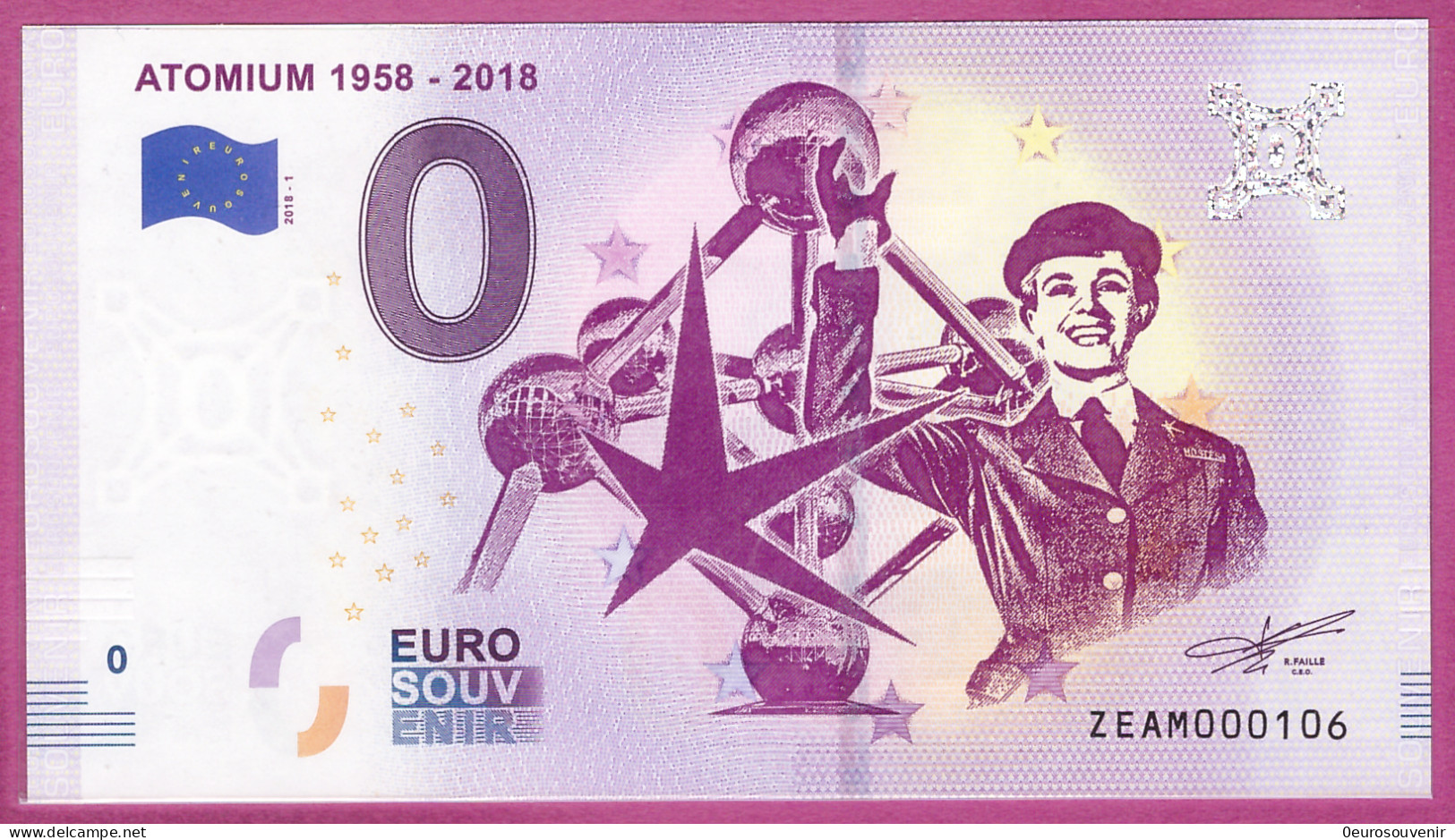 0-Euro ZEAM 2018-1  ATOMIUM 1958-2018 - BRÜSSEL - Essais Privés / Non-officiels