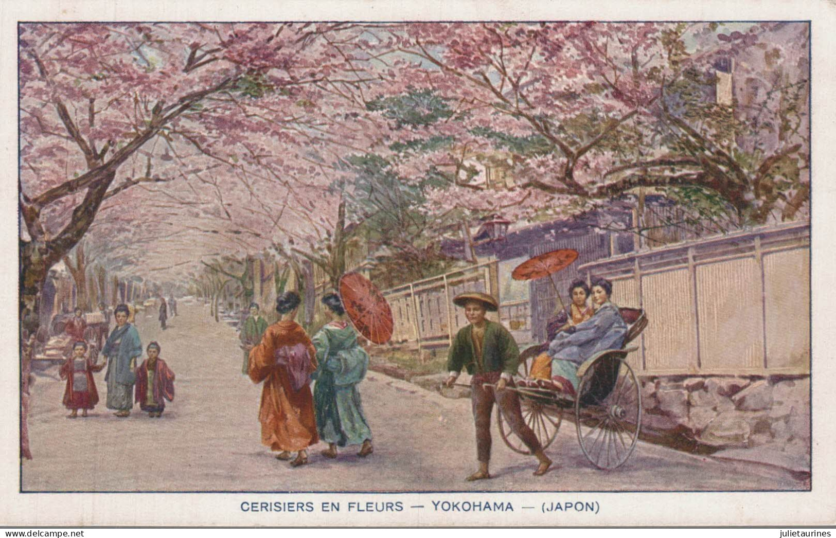 JAPON YOKOHAMA CERISIERS EN FLEURS CPA BON ETAT - Yokohama