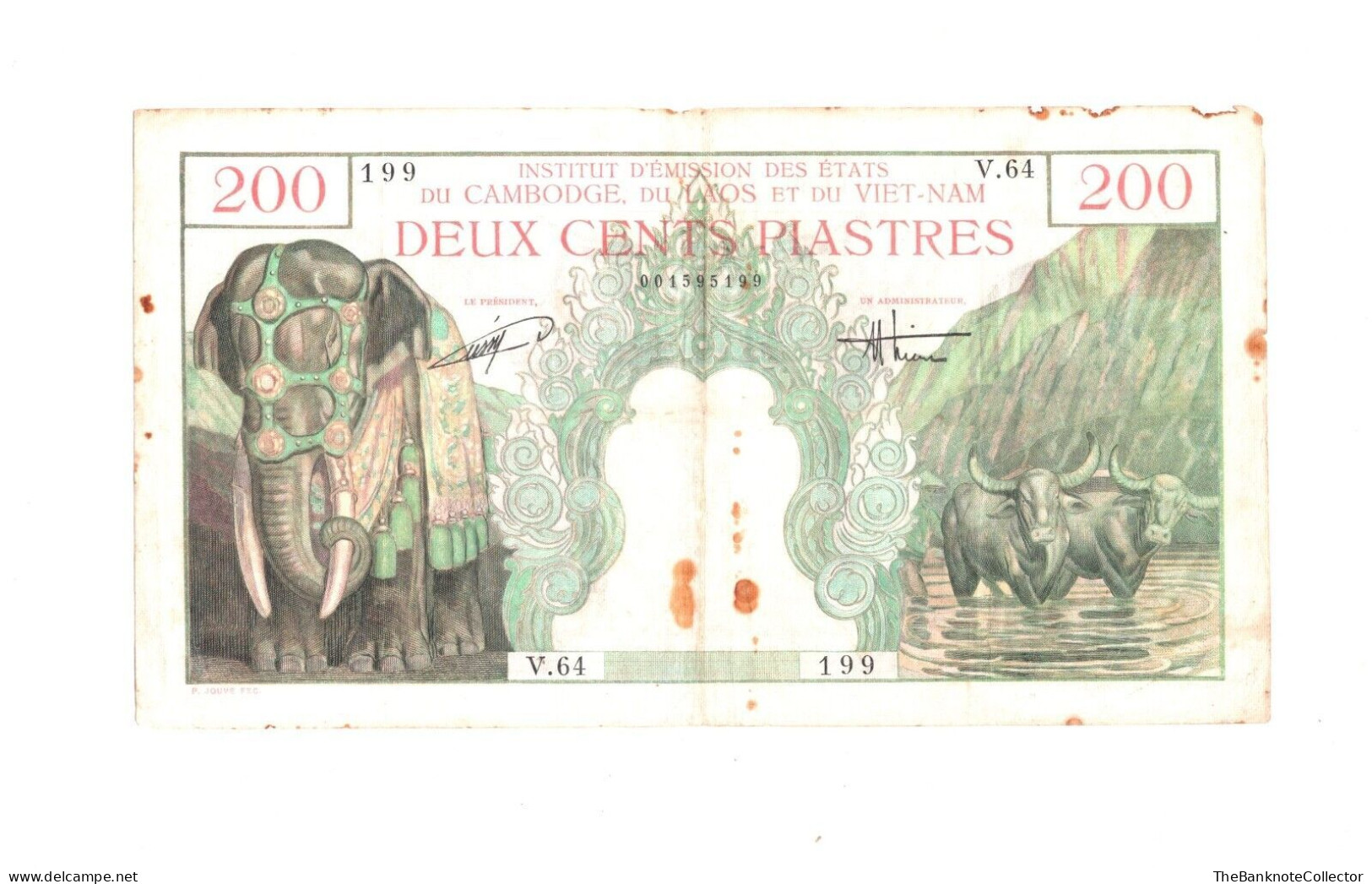 French Indochina 200 Piastres ND 1954 P-109 - Andere - Azië