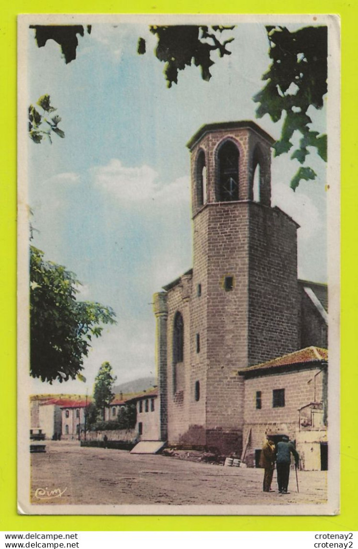 43 LANGEAC L'Eglise Collégiale Et Le Quai Voltaire En 1948 Homme Avec Canne - Langeac