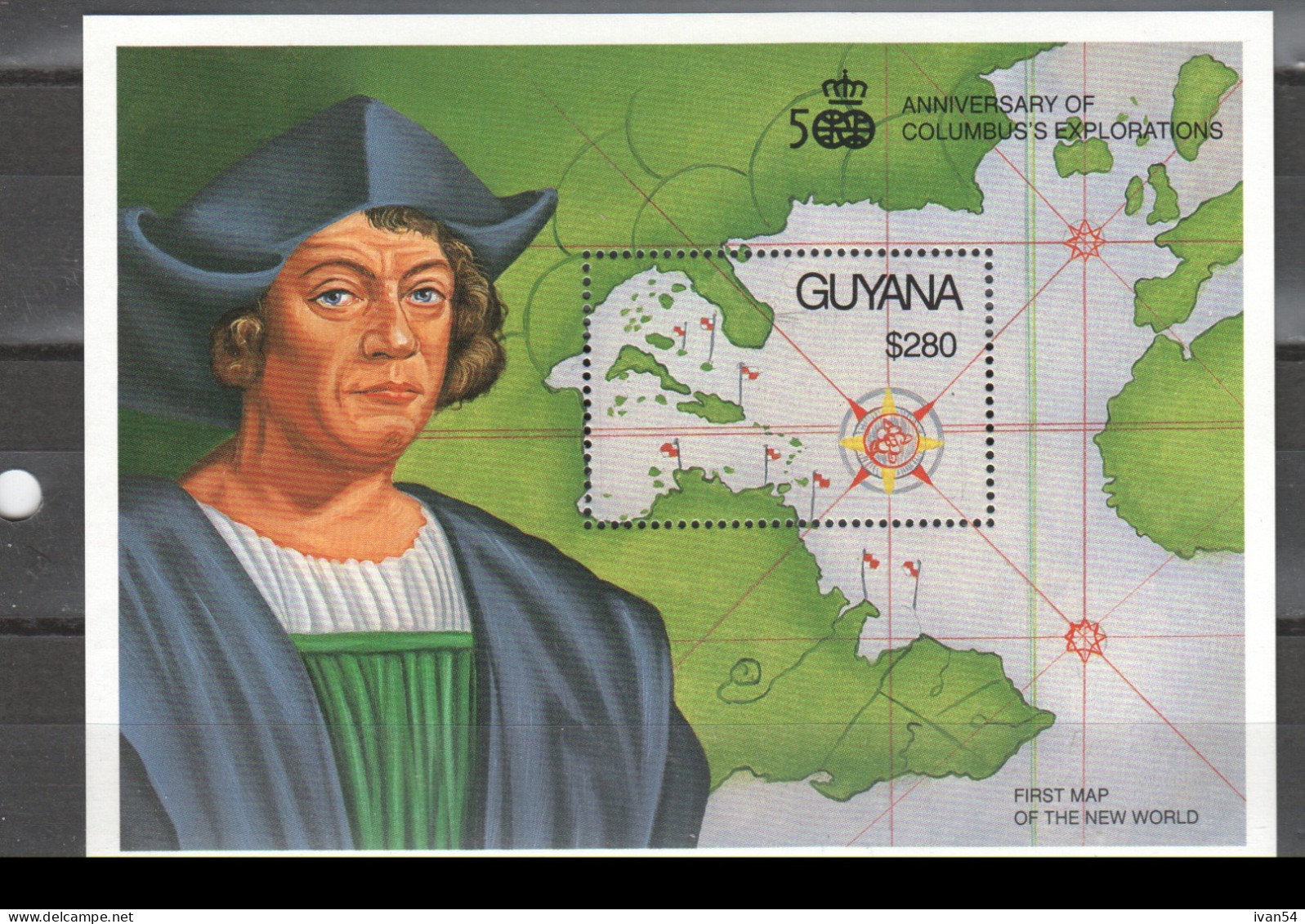 GUYANA Block 76 ** MNH – COLOMBUS (1991) - Guyane (1966-...)