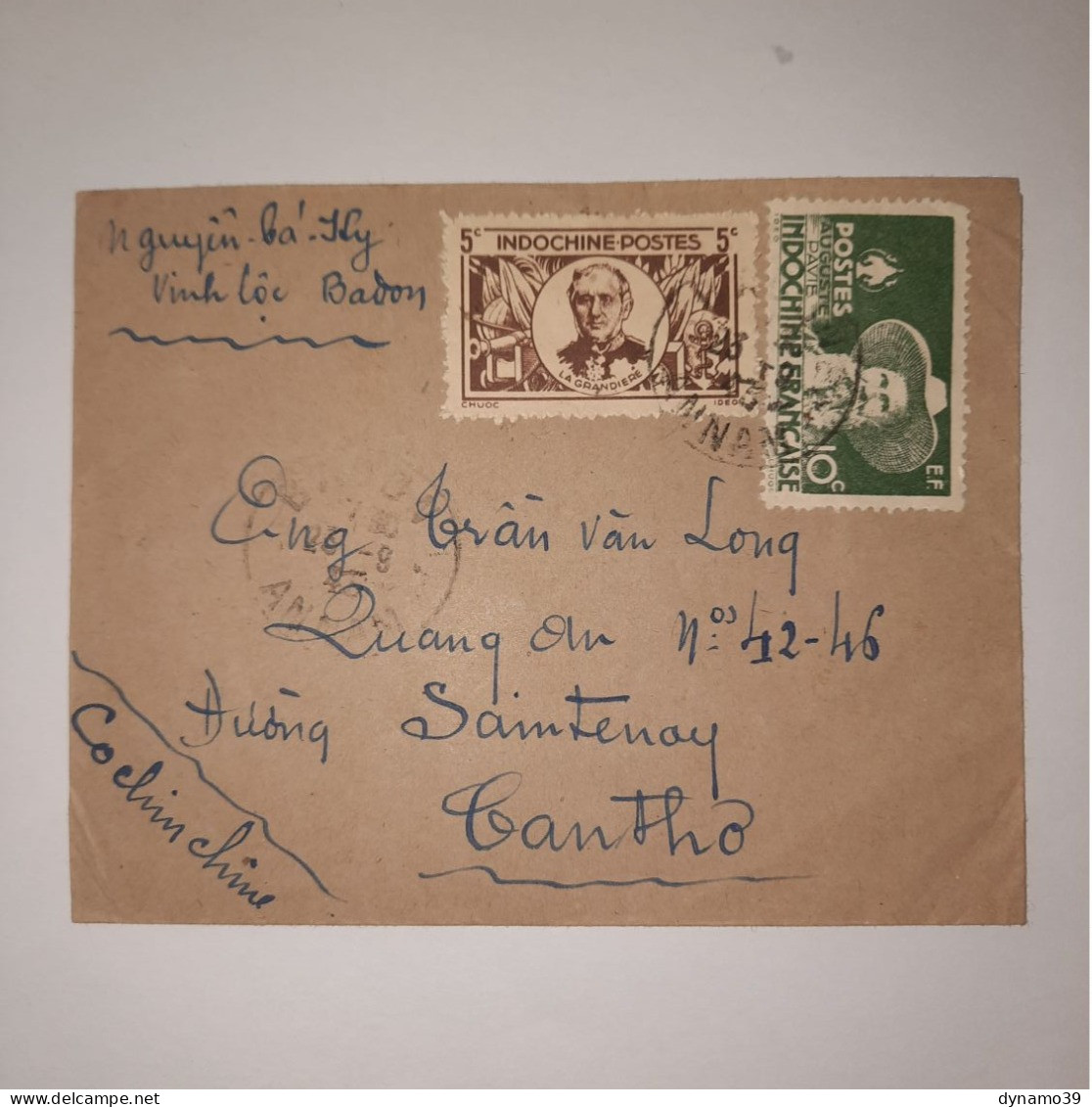 03K6 RARE - ANCIENNE LETTRE ENVELOPPE INDOCHINE 1945 CACHET A BAS LES OPPRESSEURS - Sonstige - Asien