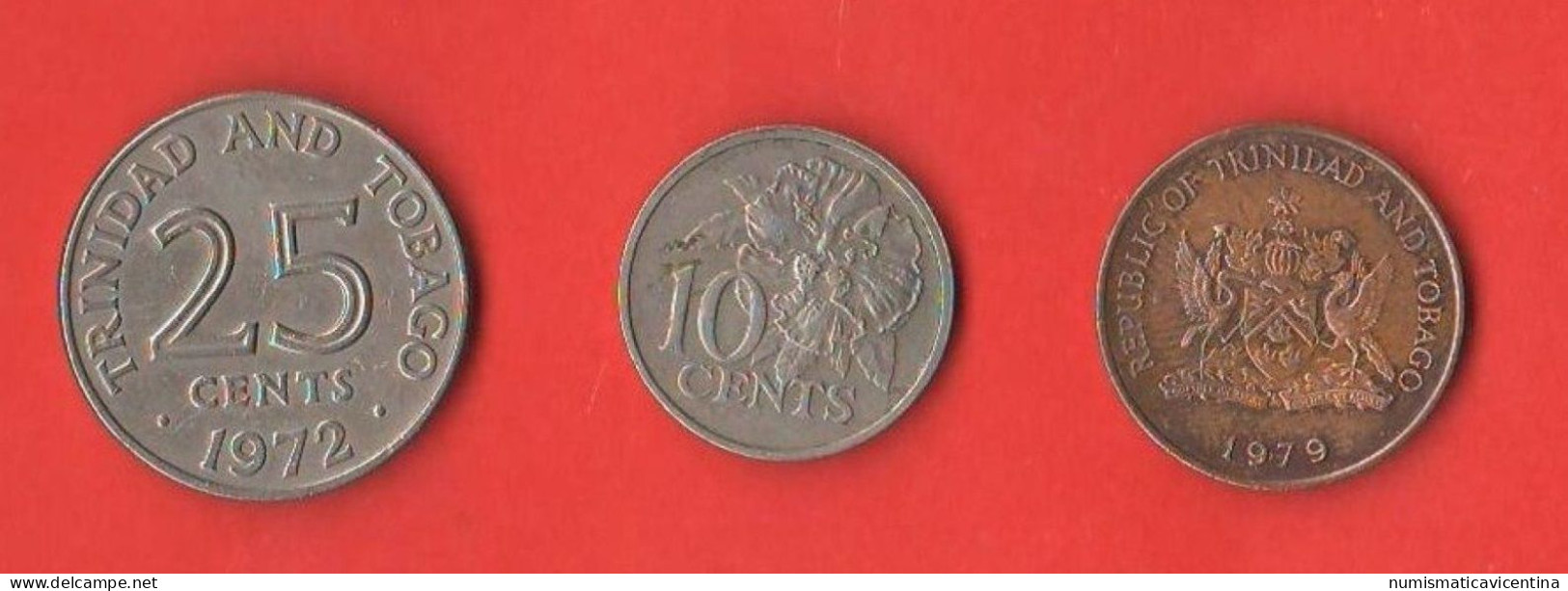 TRINIDAD & TOBAGO 1 + 10 + 25 CENTS - Trinidad Y Tobago