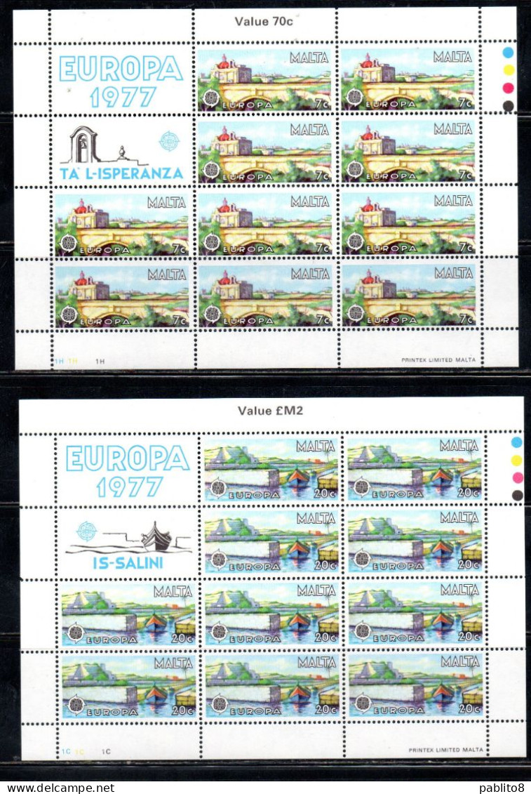 MALTA 1977 EUROPA CEPT BLOCK SHEET COMPLETE SET SERIE COMPLETA BLOCCHI FOGLIETTI MNH - Malta