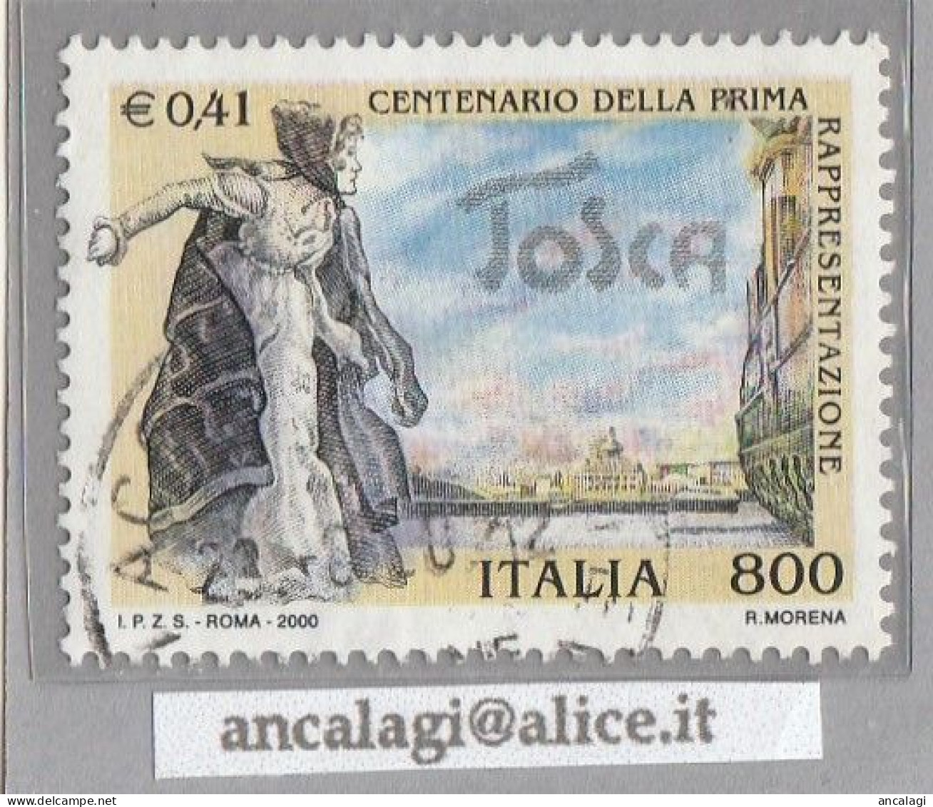 USATI ITALIA 2000 - Ref.0827 "1^ Rappresentazione Della -TOSCA" 1 Val. - - 1991-00: Afgestempeld