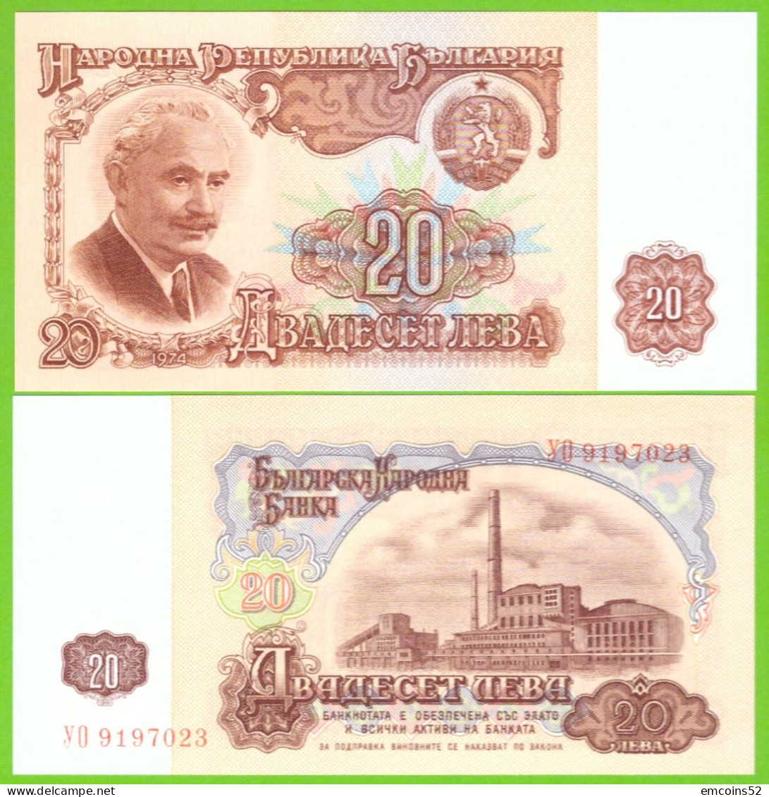 BULGARIA 20 LEVA  1974  P-97 UNC - Bulgarie