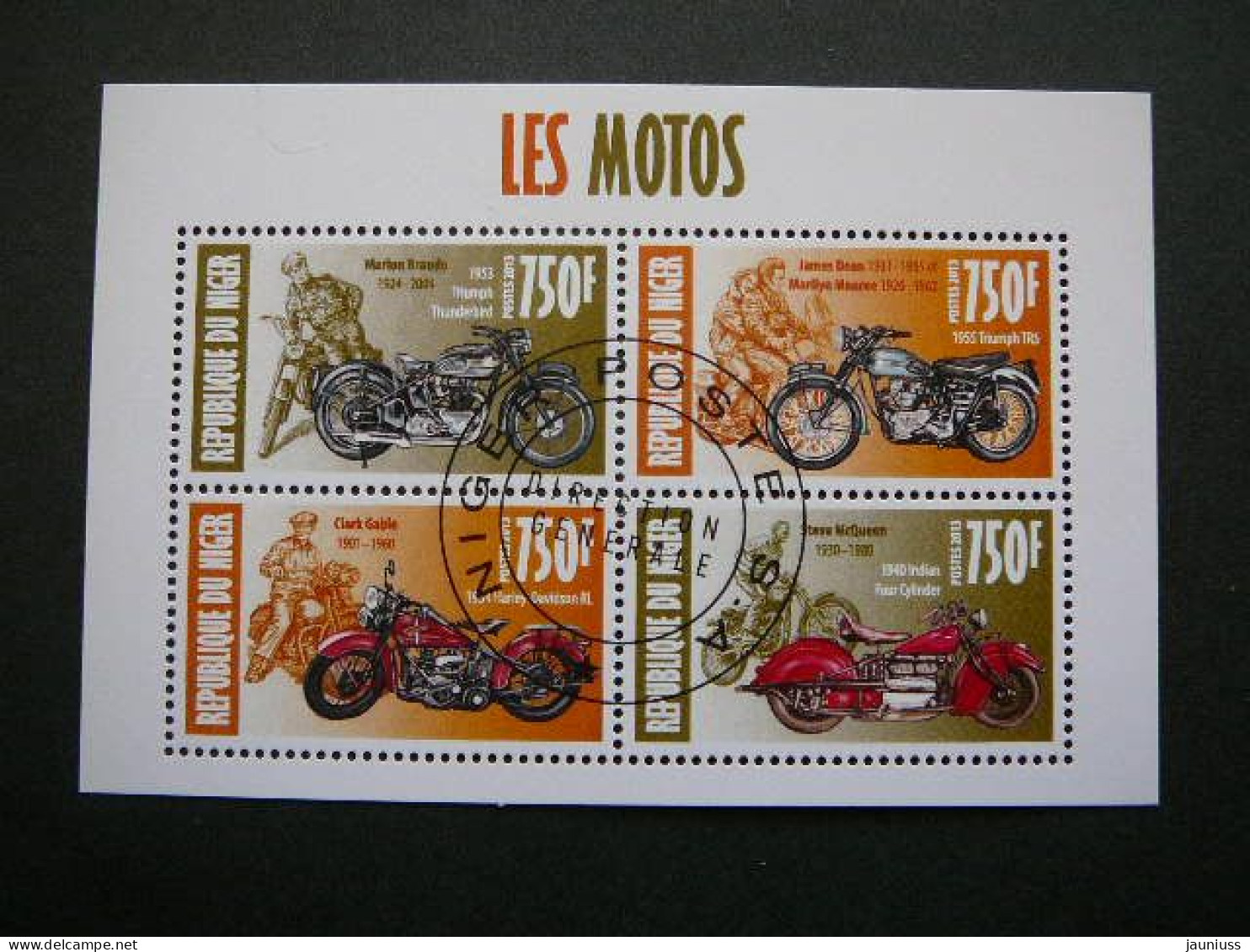 Motorcycles Motorräder Motocyclettes # Niger 2013 Used S/s #845 Motorbikes - Motorfietsen