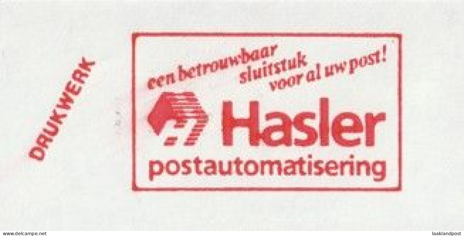 NL Cover Nice Meter HASLER Postautomatisering, Demonstratie Postcode 7-10-1956 - Poste