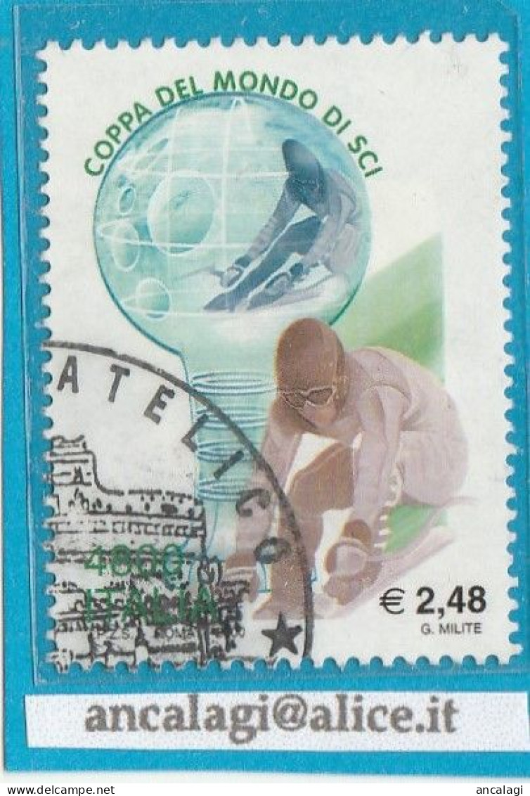 USATI ITALIA 2000 - Ref.0828 "COPPA DEL MONDO DI SCI" 1 Val. - - 1991-00: Used