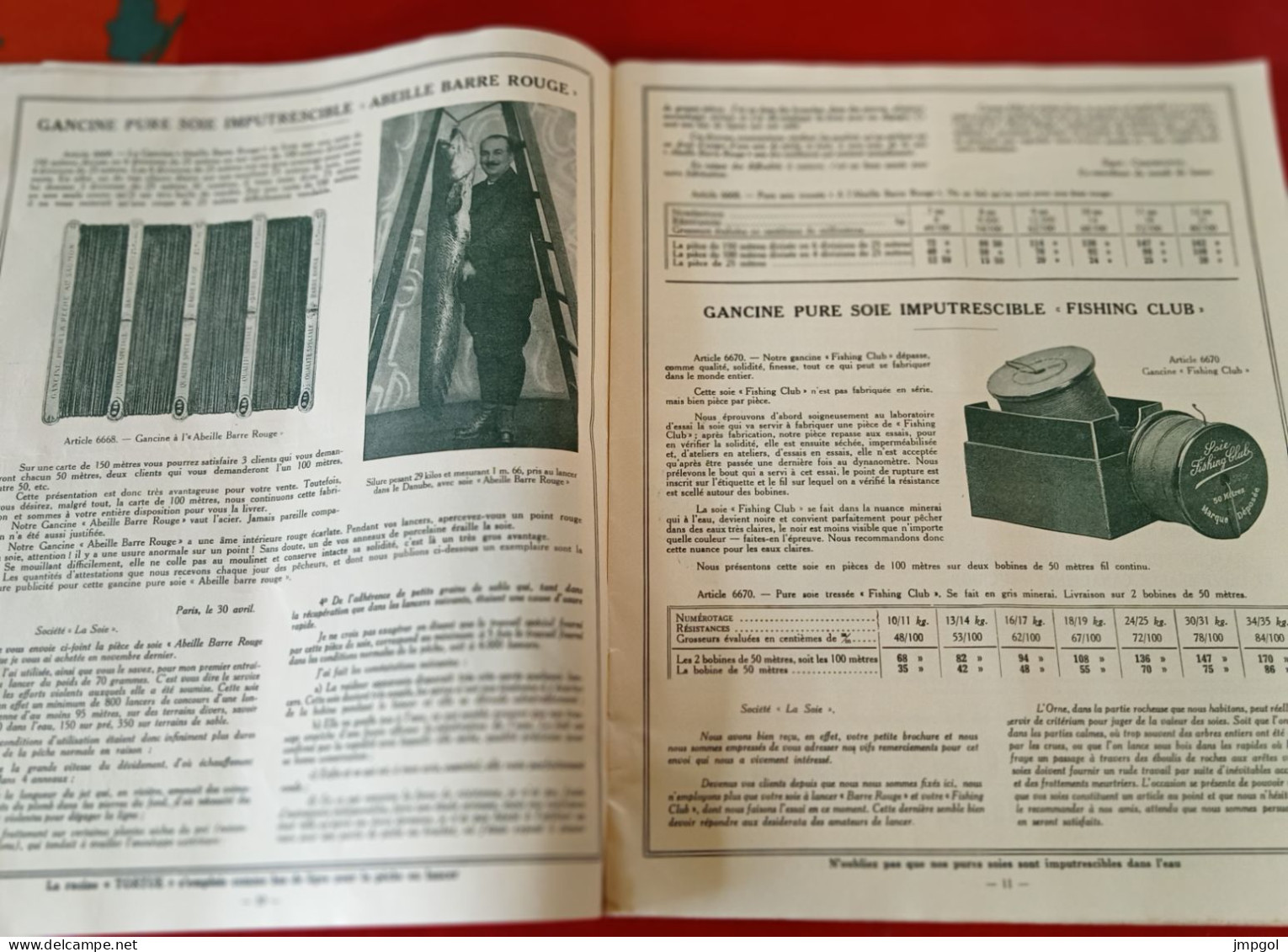 Catalogue 1934 La Soie Paris Draeger Soies Pour Pêche à La Ligne Fabrication De Mouche Hameçons Bas De Ligne - Werbung