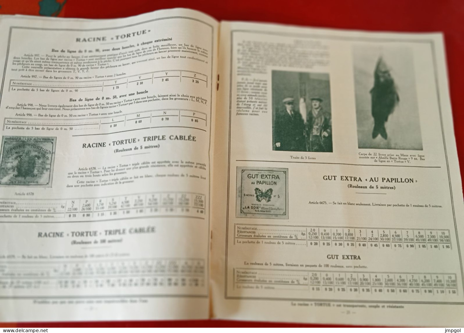 Catalogue 1934 La Soie Paris Draeger Soies Pour Pêche à La Ligne Fabrication De Mouche Hameçons Bas De Ligne - Pubblicitari