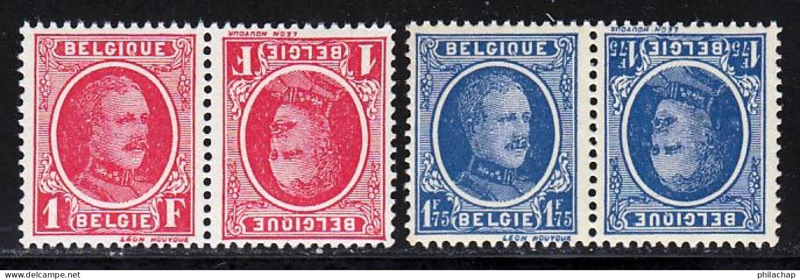 Belgique 1927 Yvert 256a / 257a ** TB - 1922-1927 Houyoux